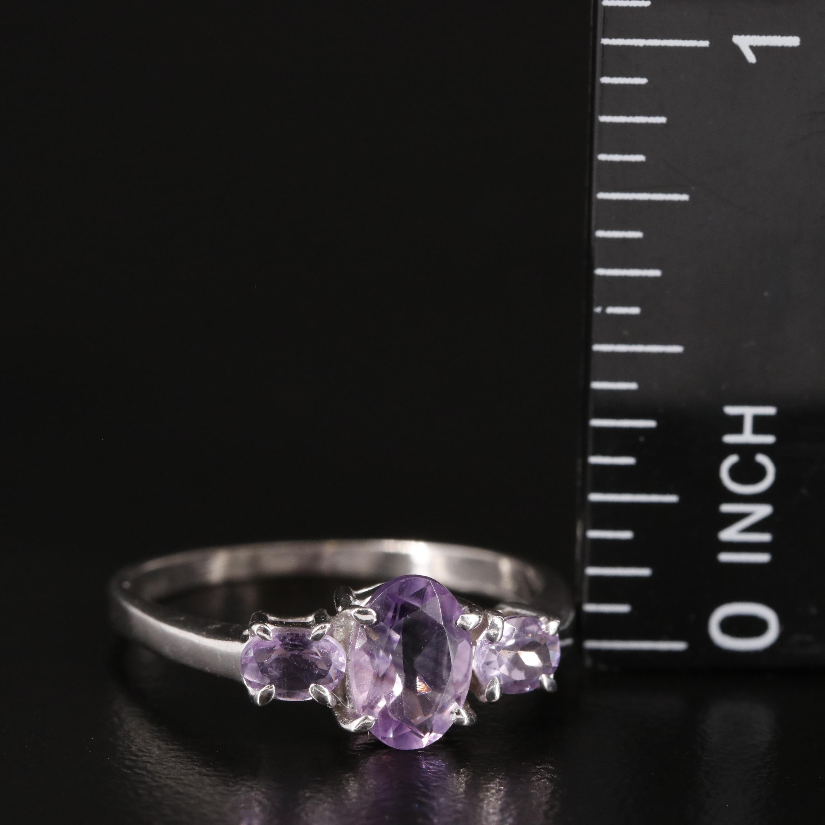 Sterling Amethyst Tapered Ring