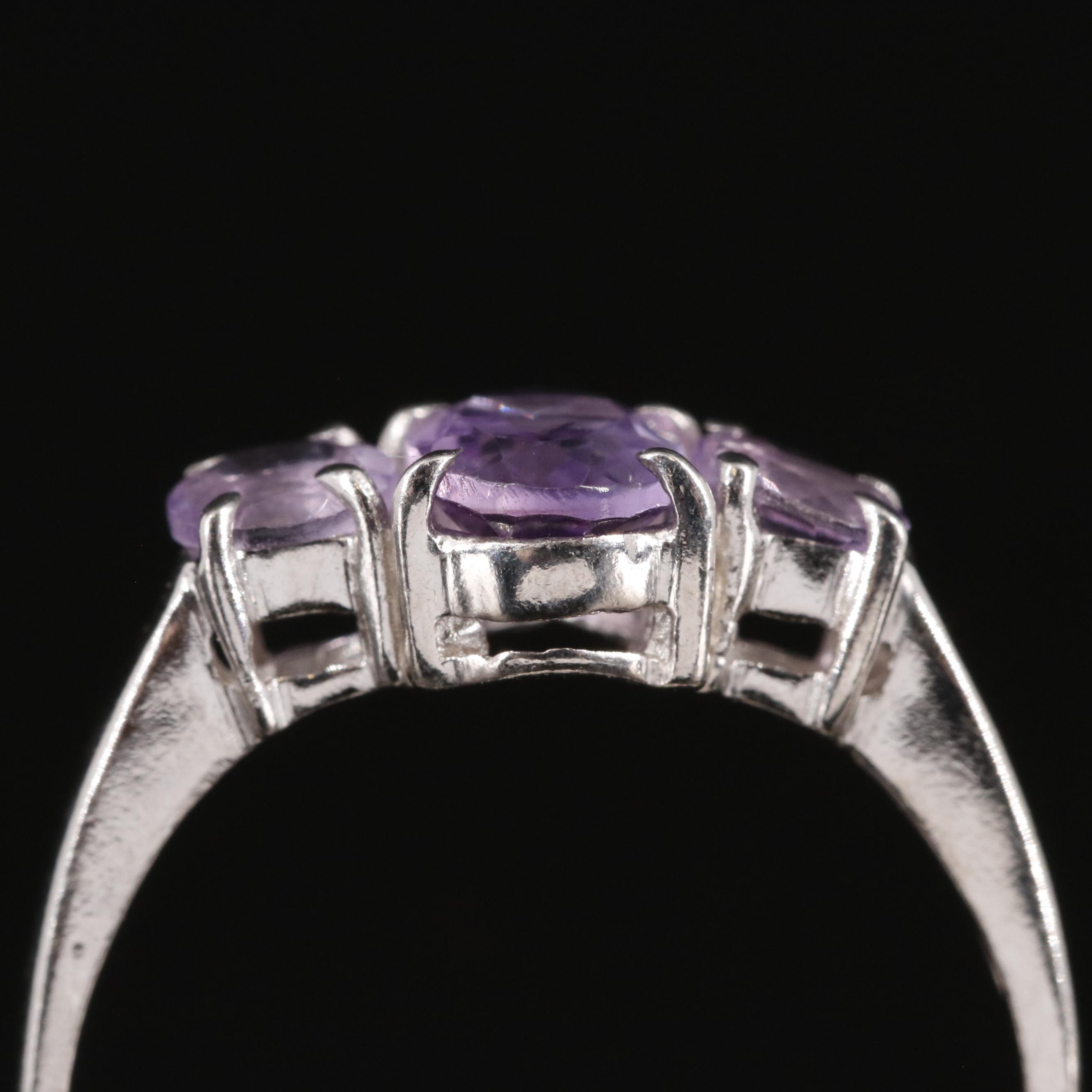 Sterling Amethyst Tapered Ring