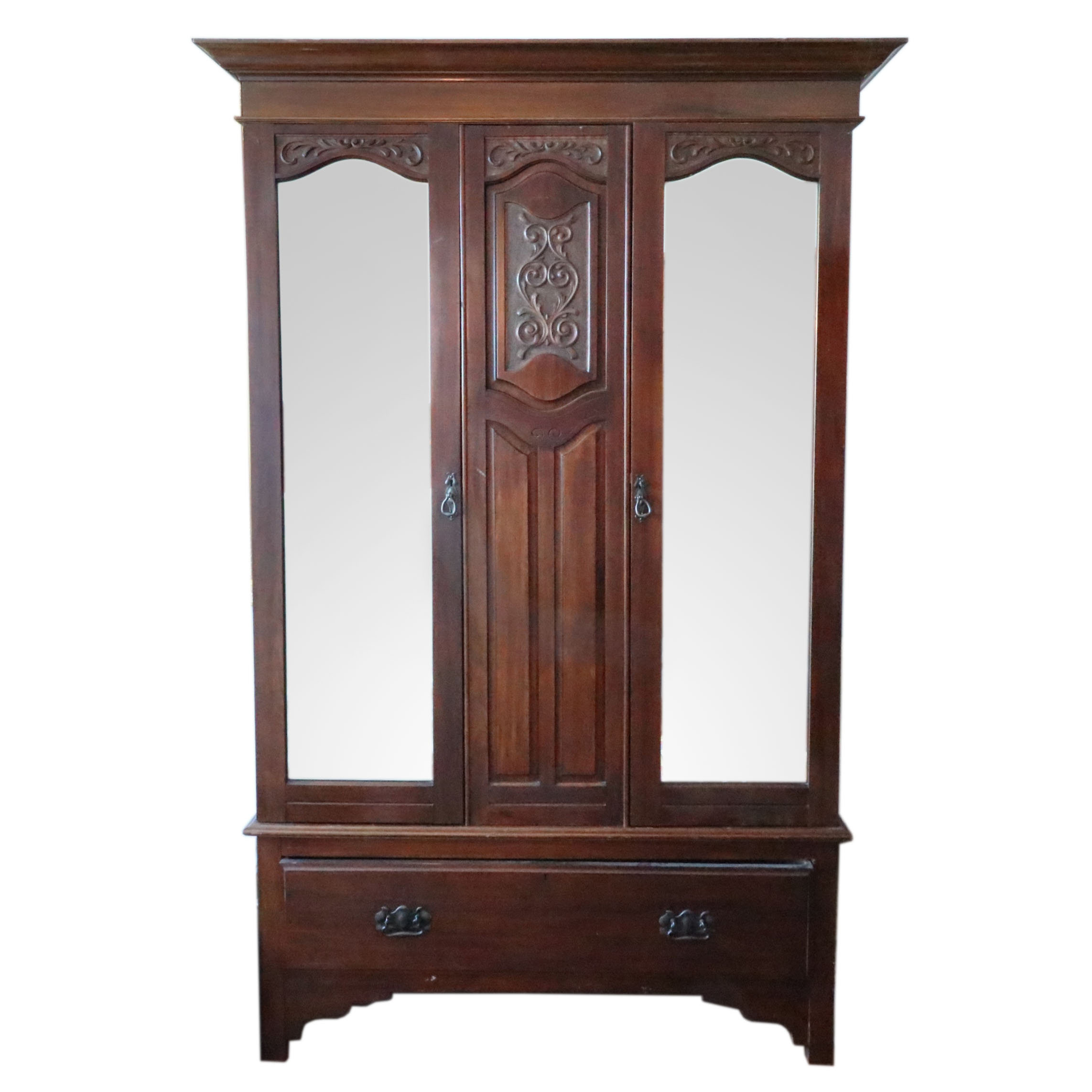 English Walnut Wardrobe, Early 20th Century