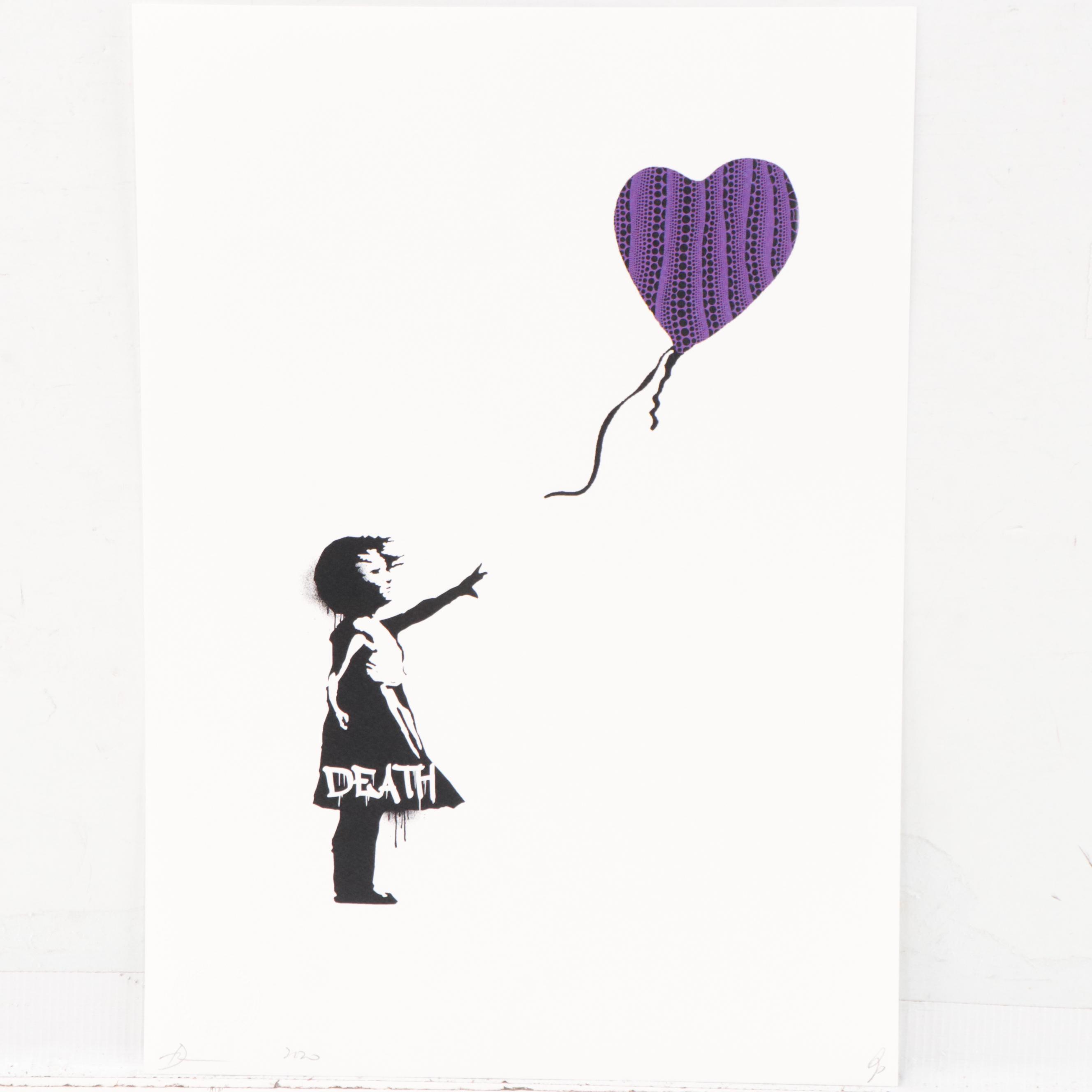 Death NYC Pop Art Graphic Print After Banksy "Balloon Girl," 2020
