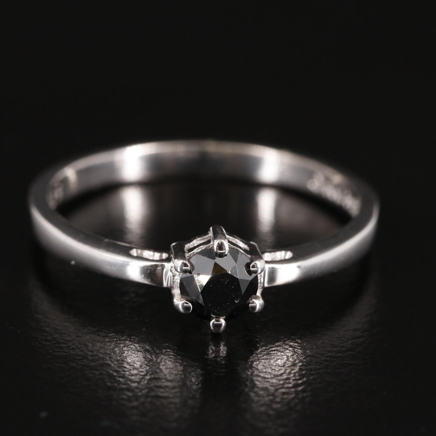 Sterling Diamond Tapered Ring