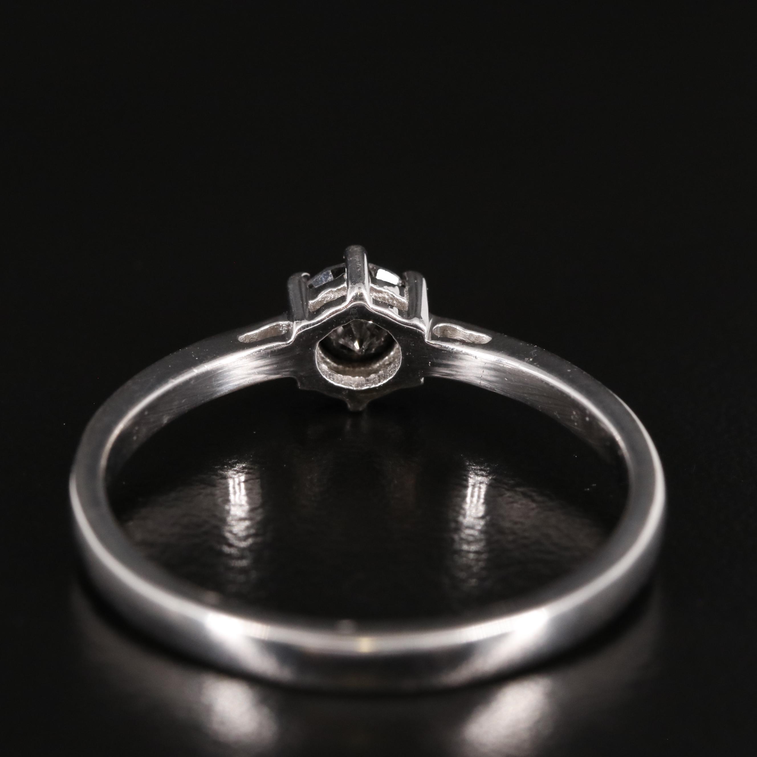Sterling Diamond Tapered Ring