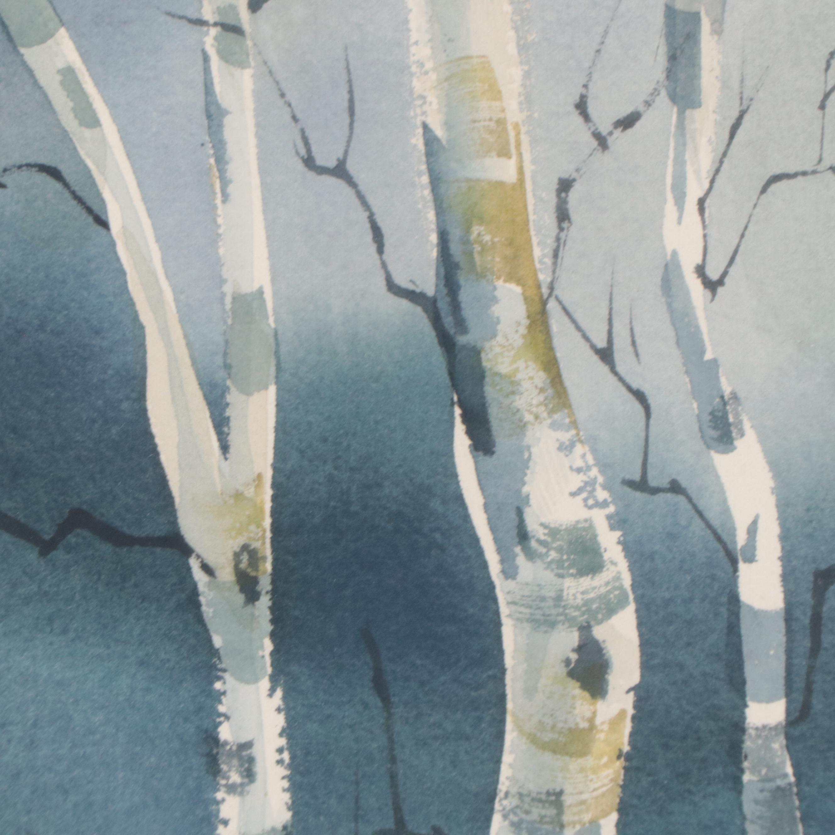 Winter Landscape Watercolor Painting