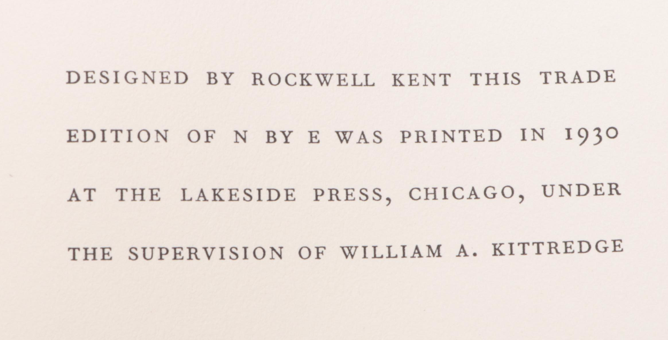 Signed Limited First Trade Edition "N by E" by Rockwell Kent, 1930