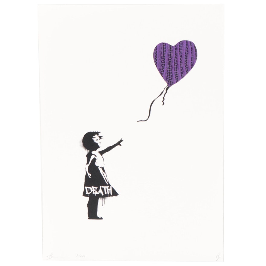 Death NYC Pop Art Graphic Print After Banksy "Balloon Girl," 2020