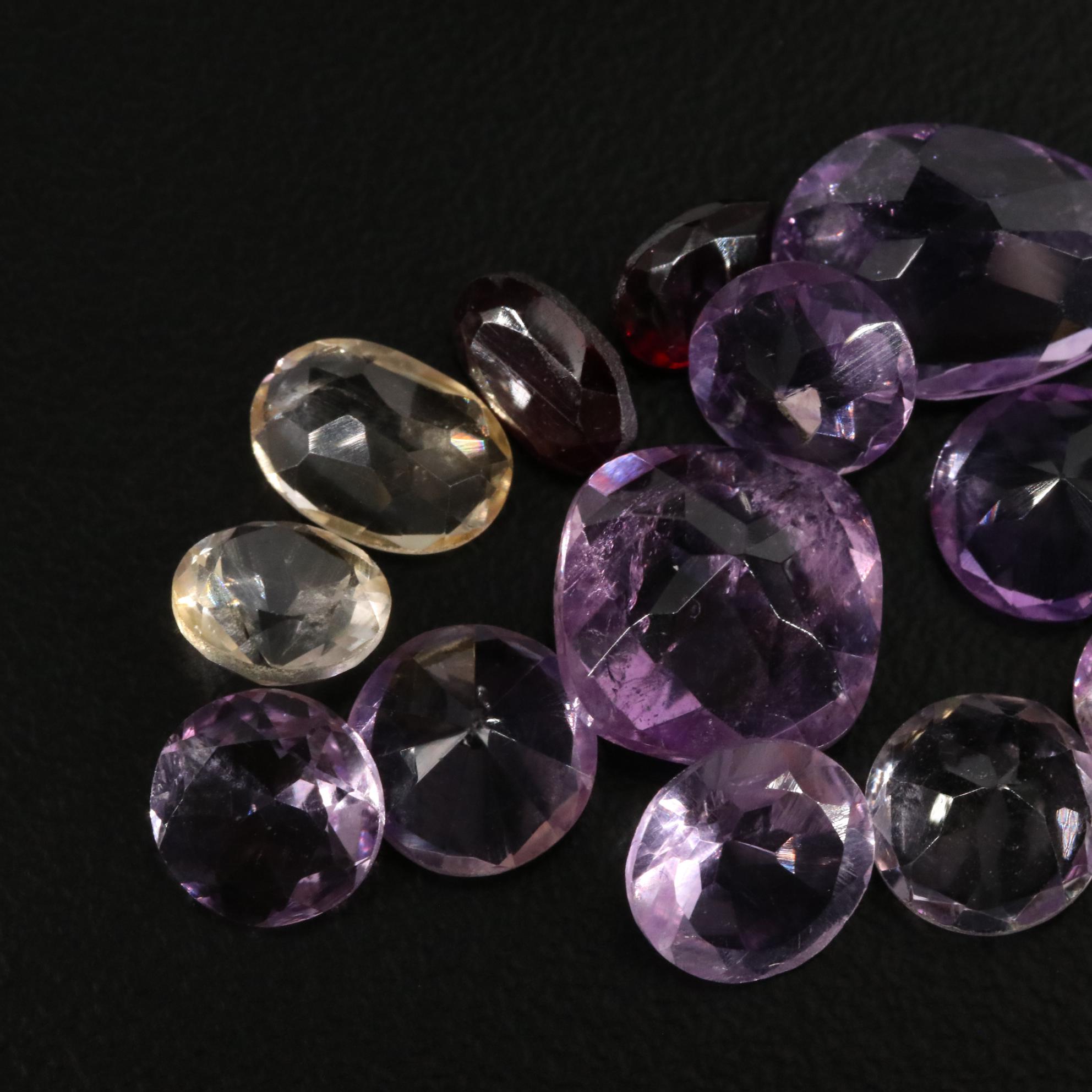 Loose 25.45 CTW Amethyst, Citrine, and Garnet Lot