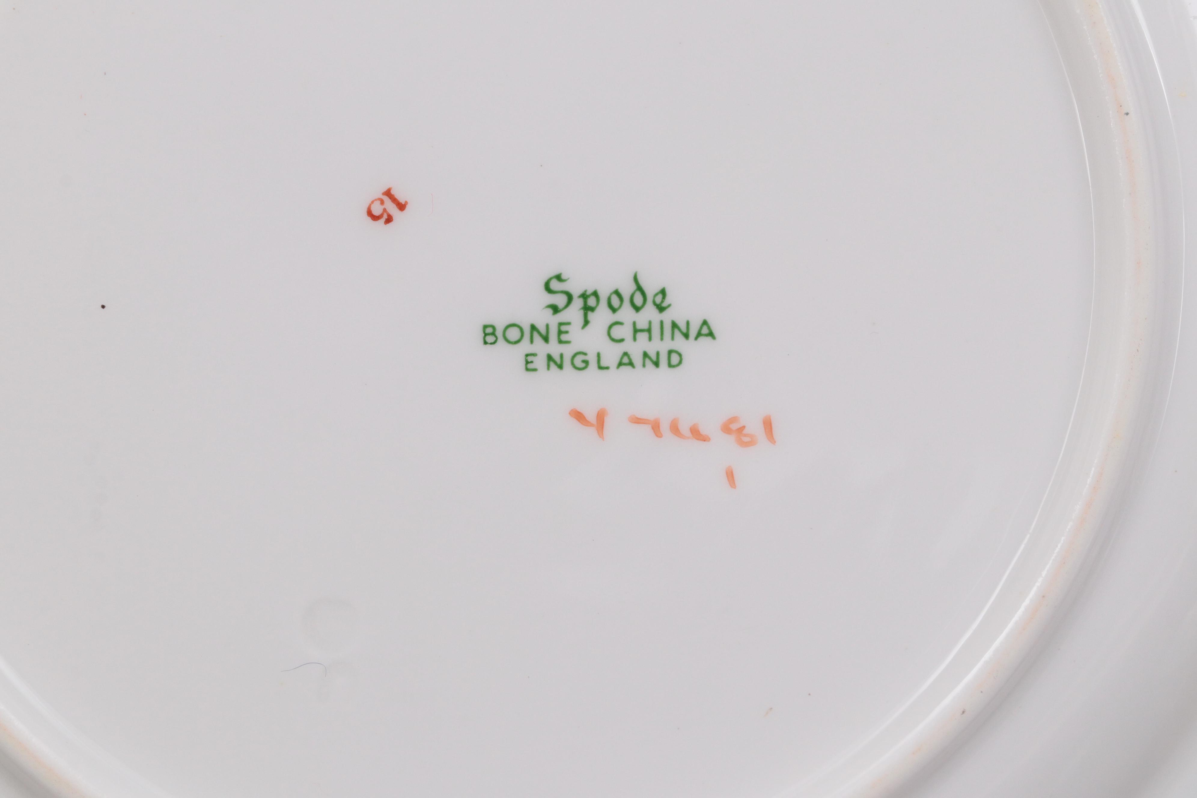 Spode Bone China "Fleur De Lys" Red Dinnerware, 1961-1994