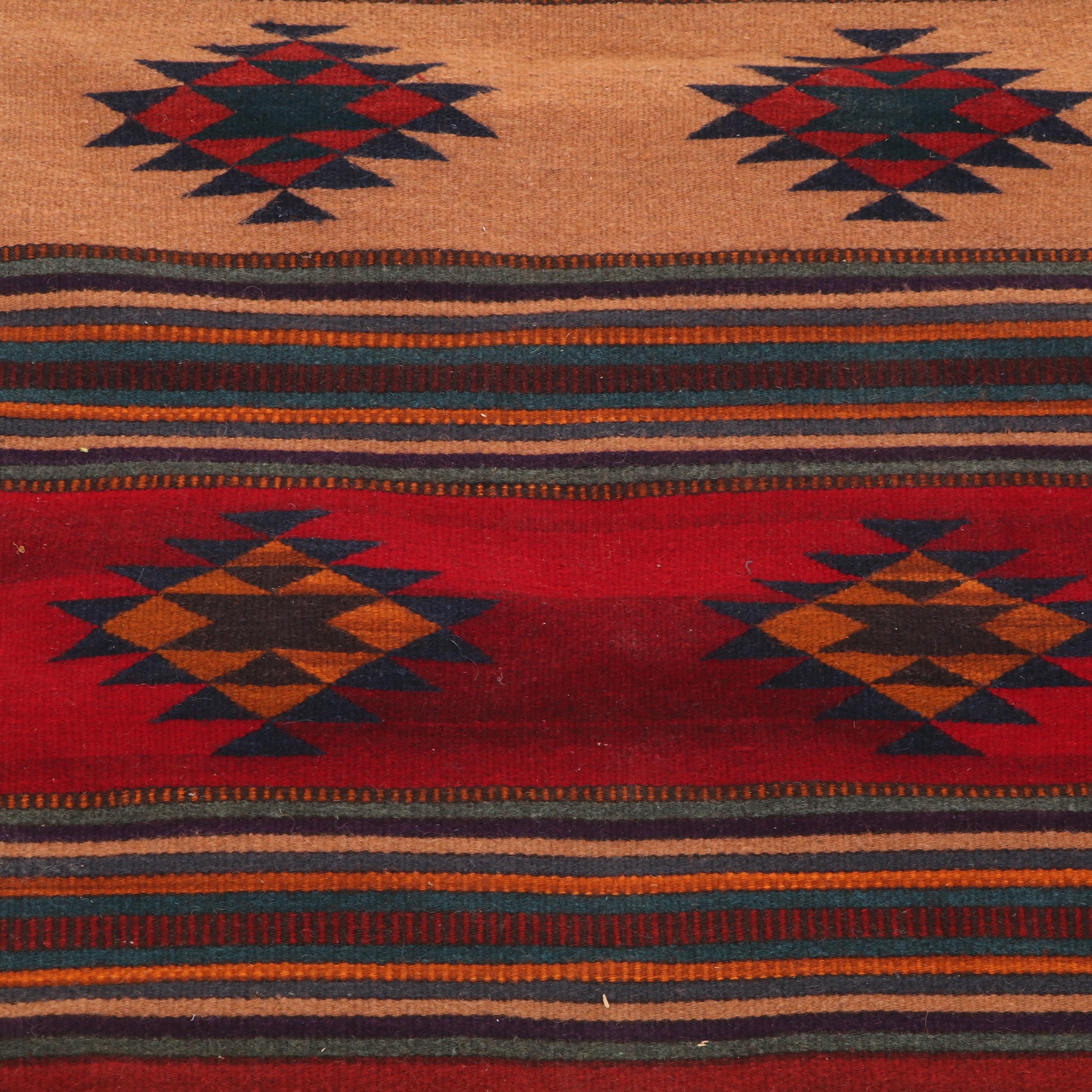 2'6 x 4'9 Handwoven Southwestern Chimayo Style Accent Rug