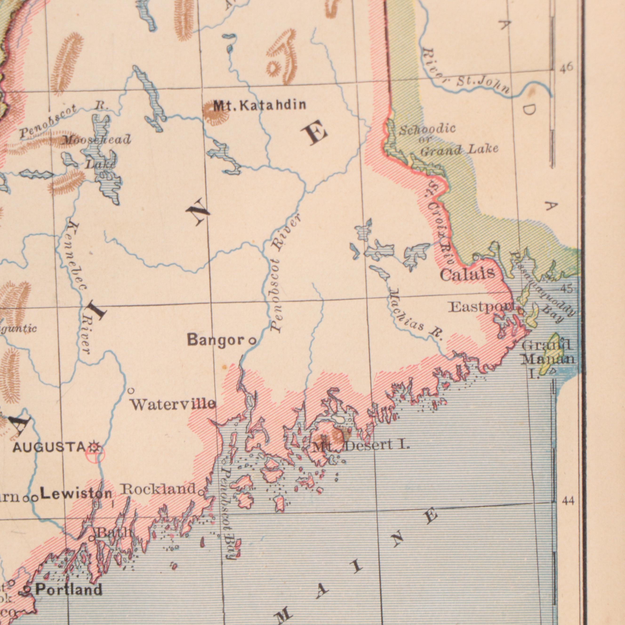 Matthews, Northrup & Co. Wax Engraving Map "The New England States"