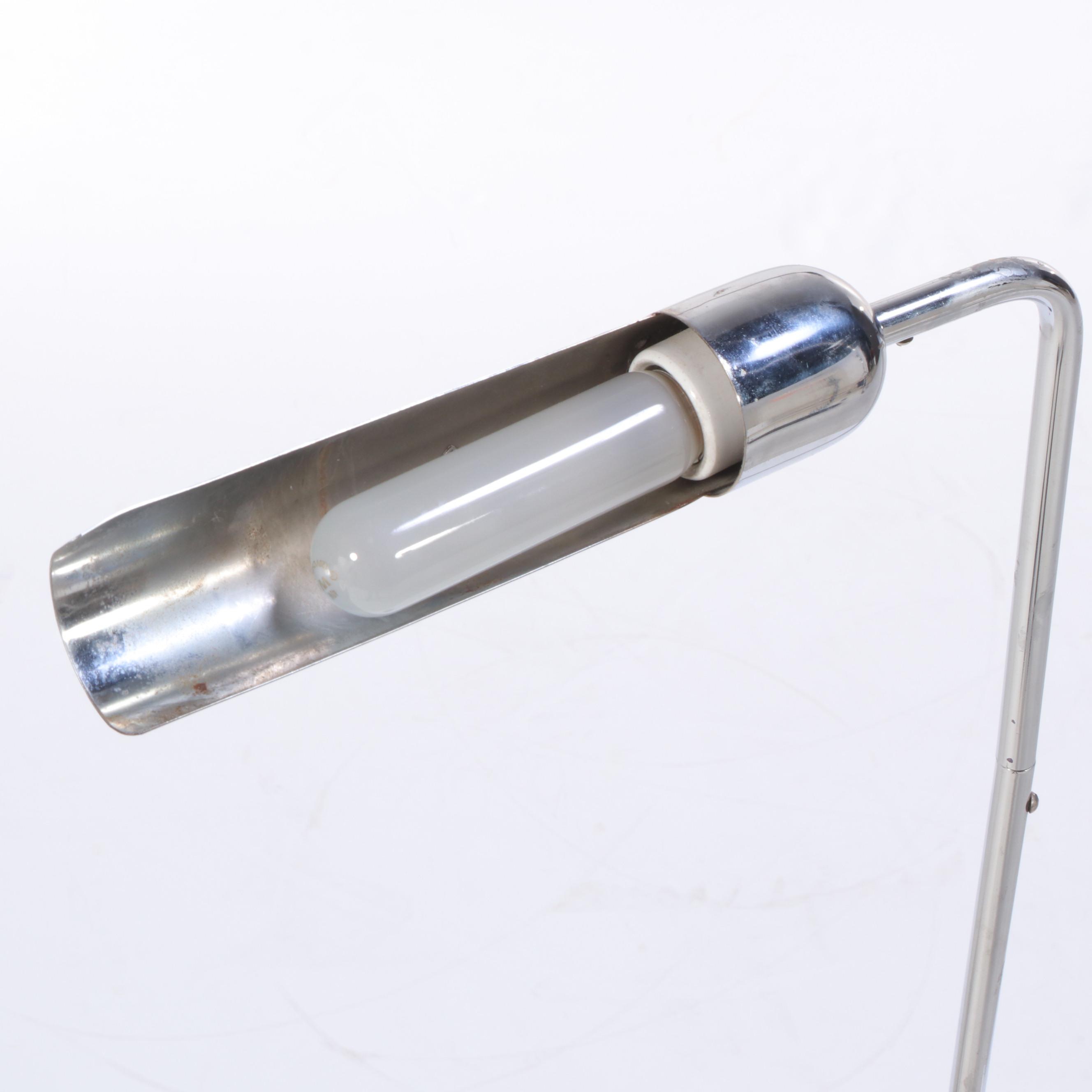 Sonneman Chromed Metal Pharmacy Floor Lamp, Mid-20th Century