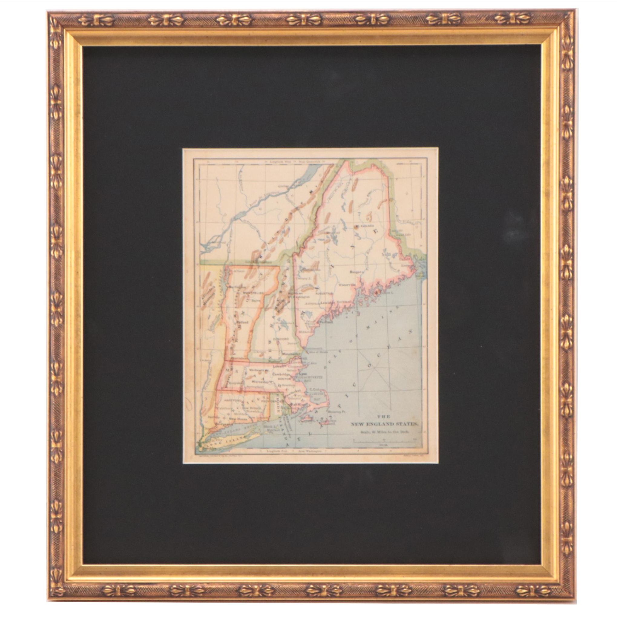 Matthews, Northrup & Co. Wax Engraving Map "The New England States"