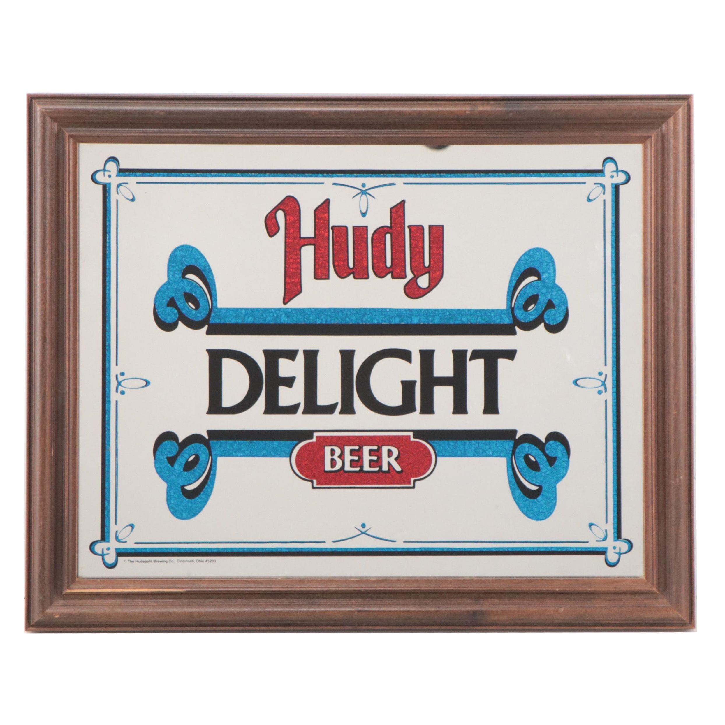 Hudy Delight Beer Mirrored Bar Sign