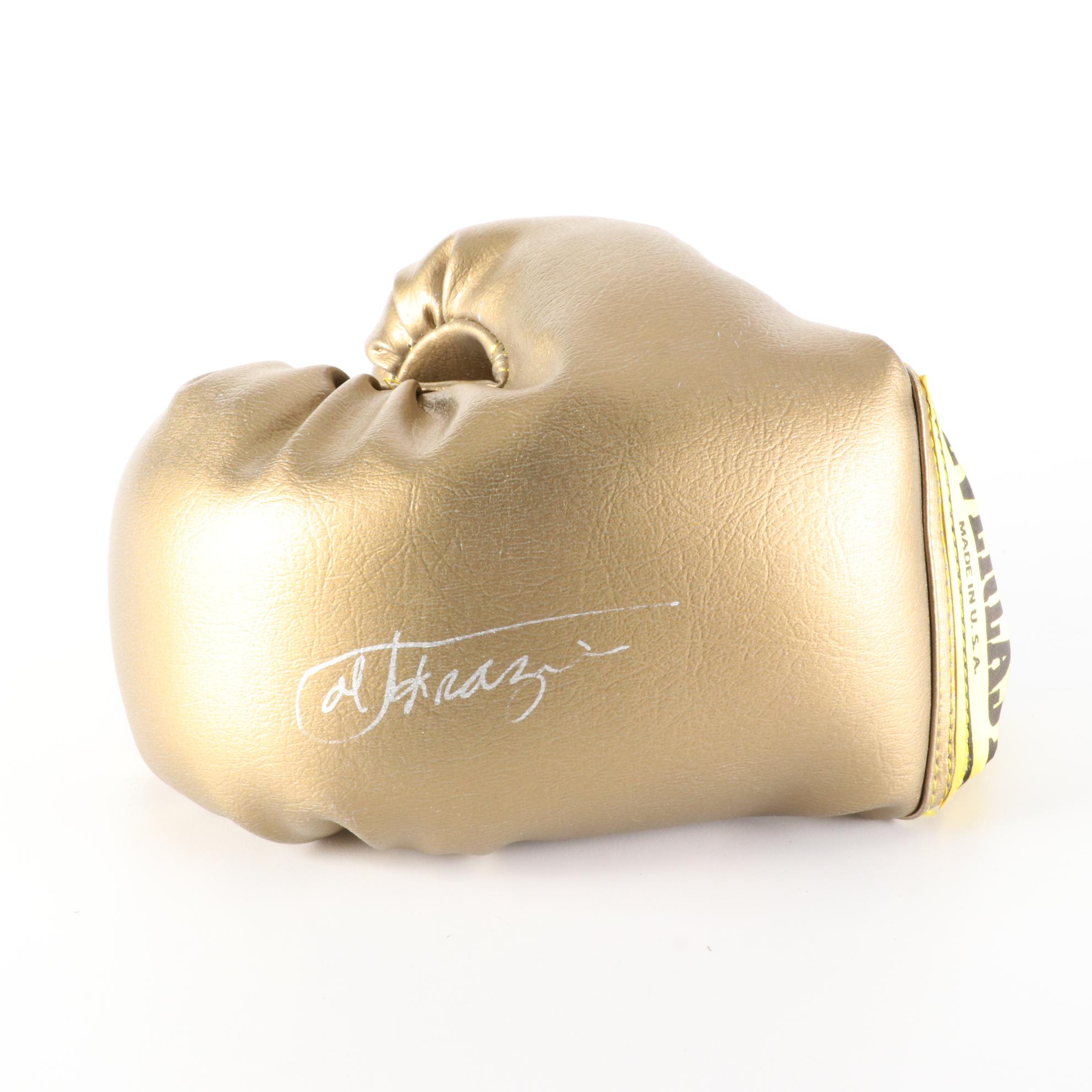 Muhammad Ali and Joe Frazier Signed Everlast Gold Boxing Gloves
