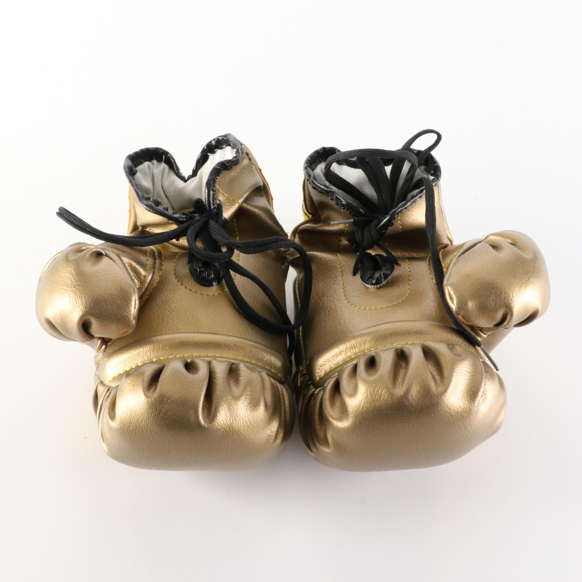 Muhammad Ali and Joe Frazier Signed Everlast Gold Boxing Gloves