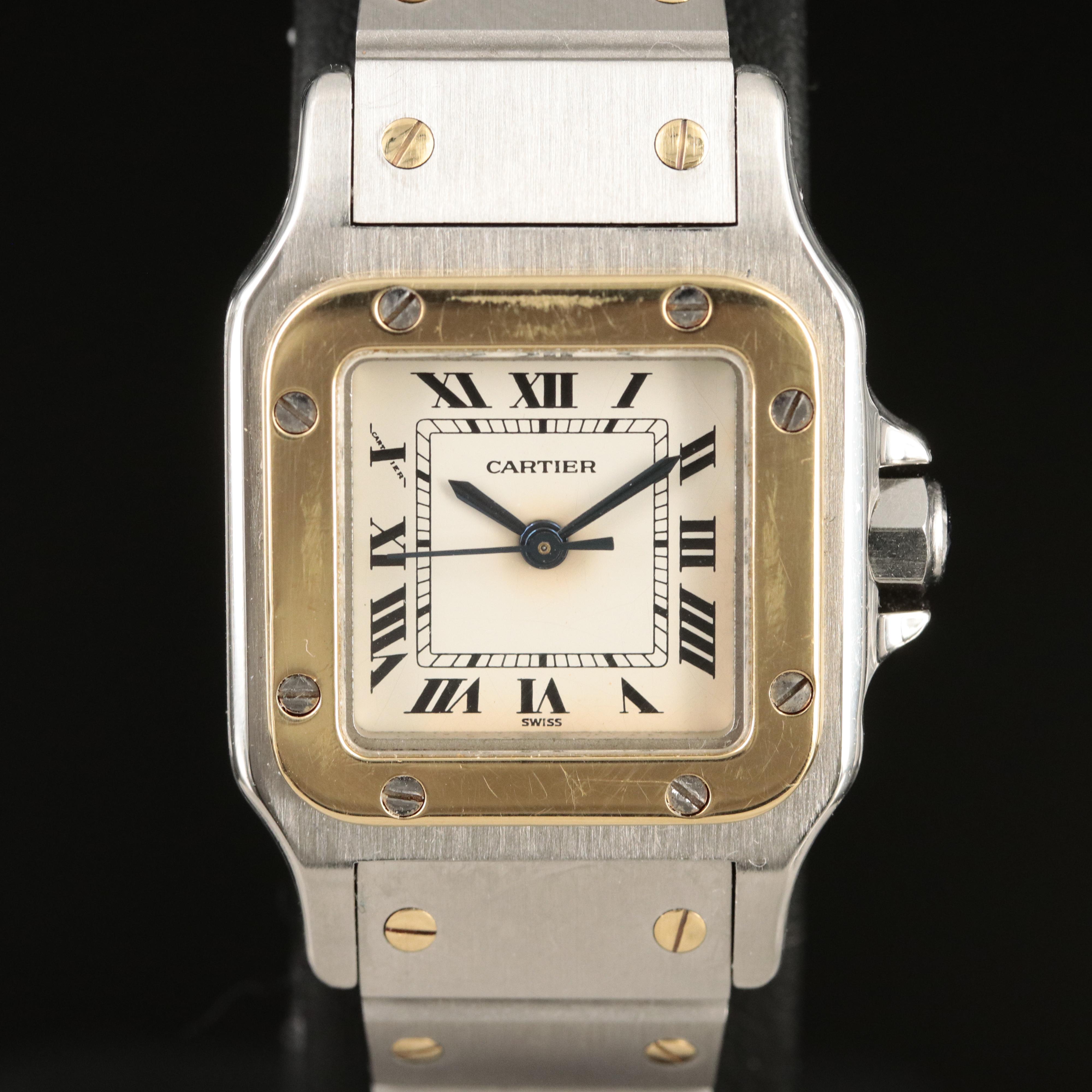 18K and Stainless Steel Cartier Santos Automatic Watch