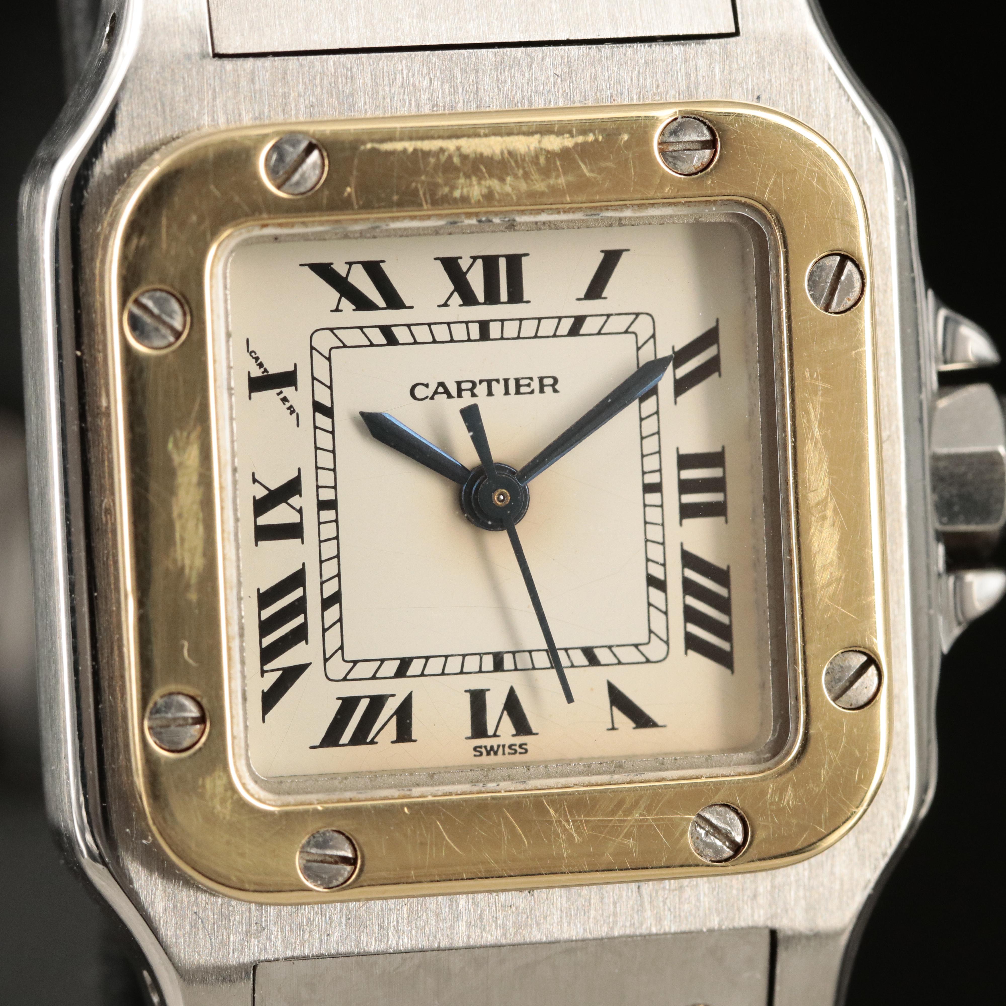 18K and Stainless Steel Cartier Santos Automatic Watch