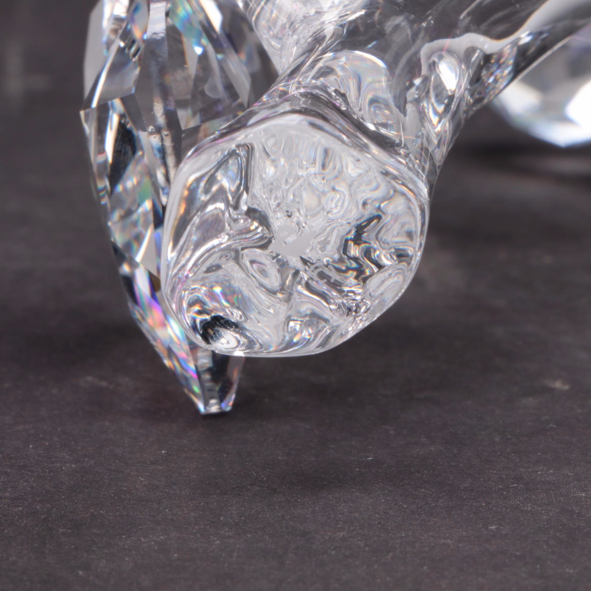 Swarovski Crystal Hummingbird and Orchid Figurines