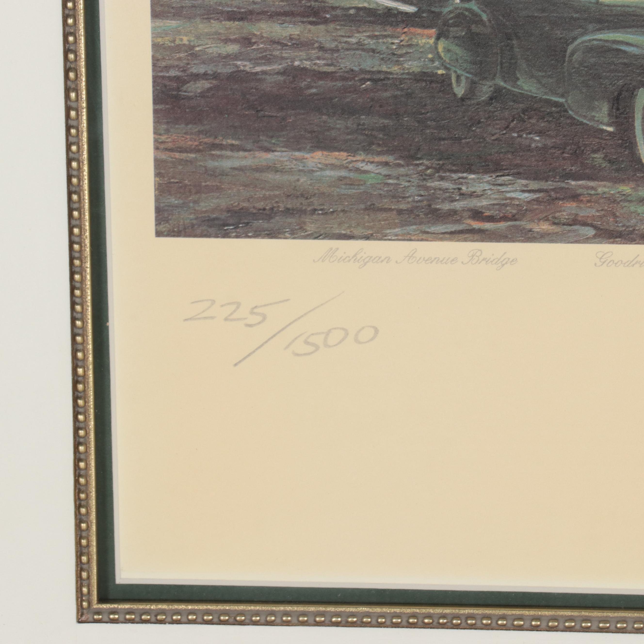 Michael Blaser Offset Lithograph "Port of Chicago," Late 20th Century