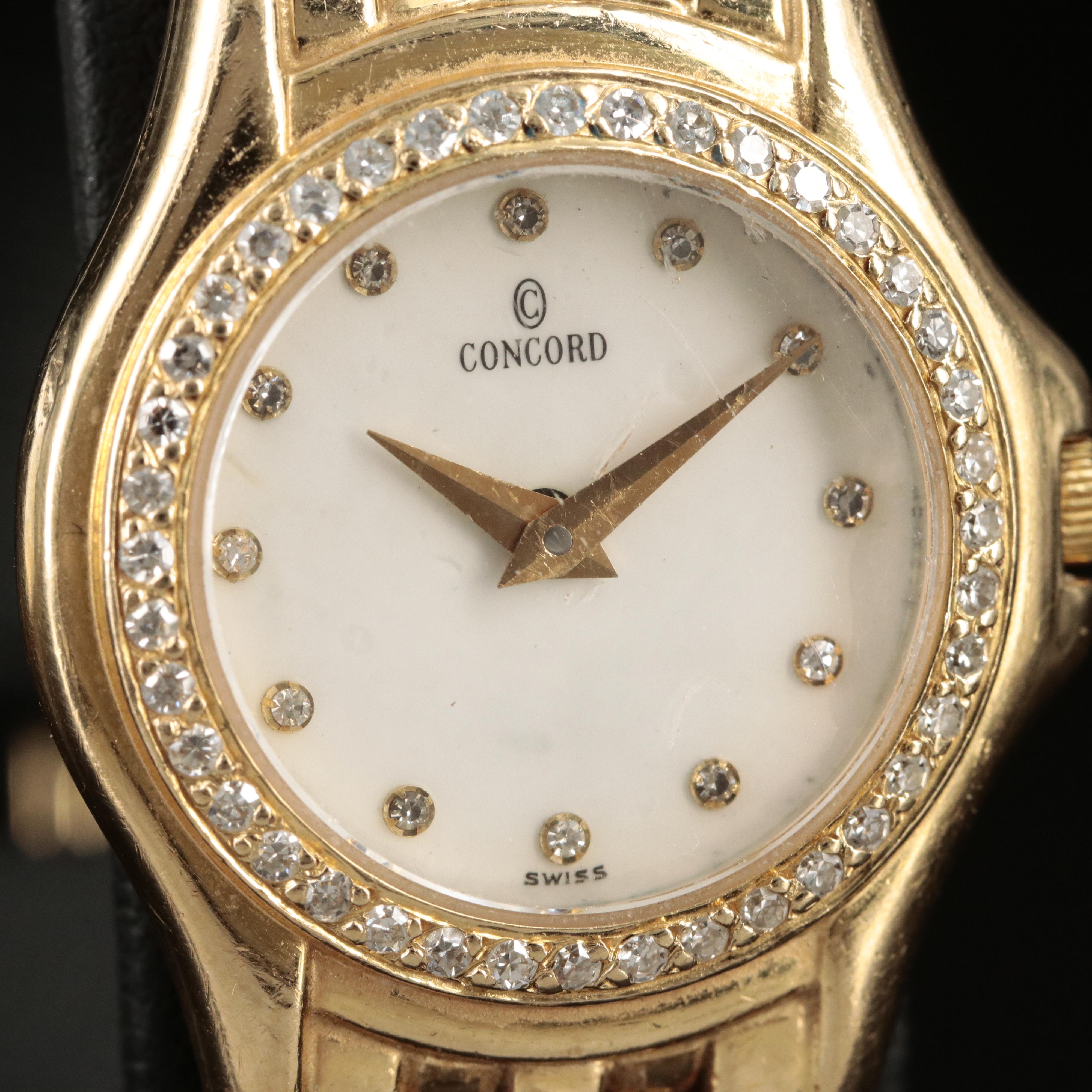 14K Concord Mother-of-Pearl, Diamond Dial and Bezel Watch