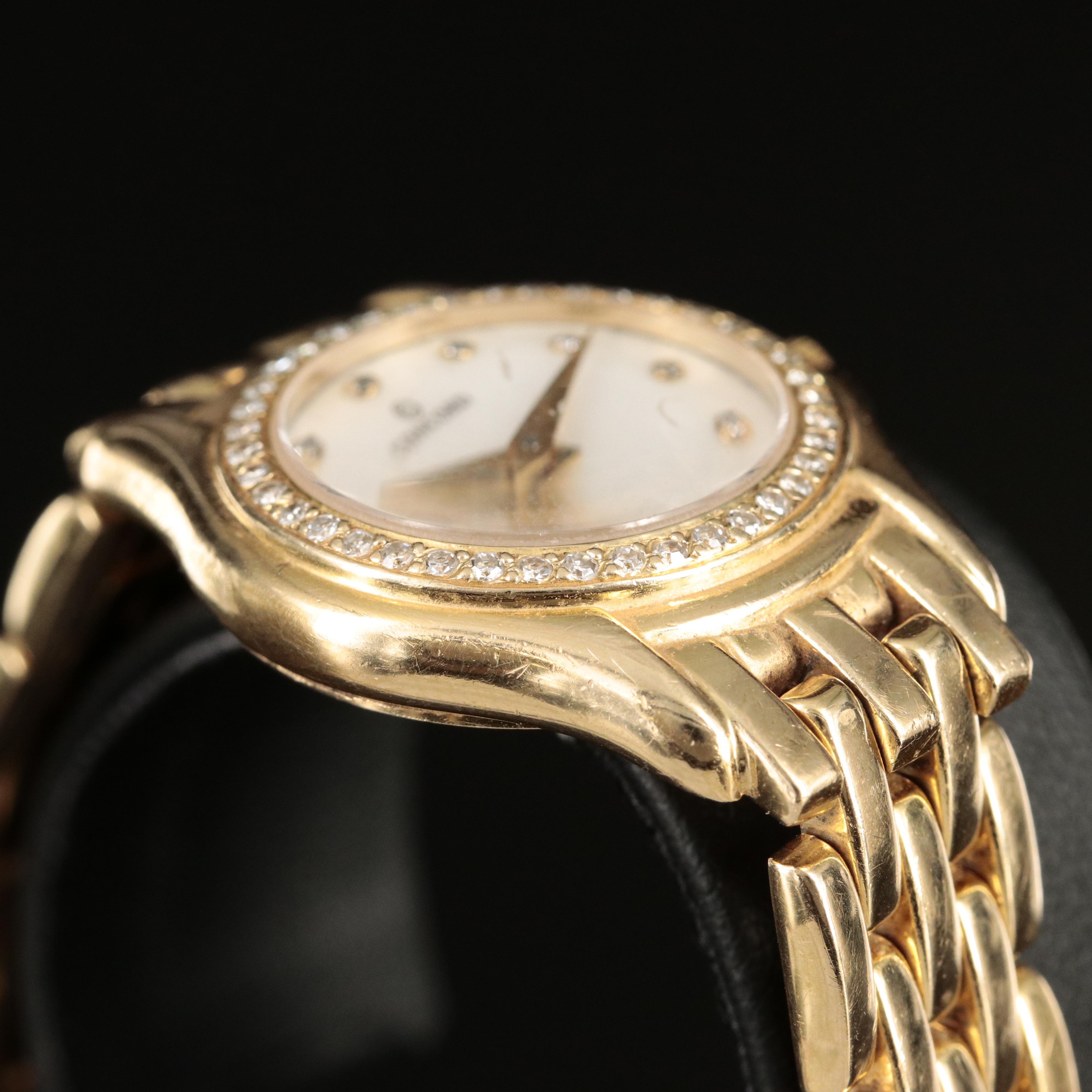 14K Concord Mother-of-Pearl, Diamond Dial and Bezel Watch