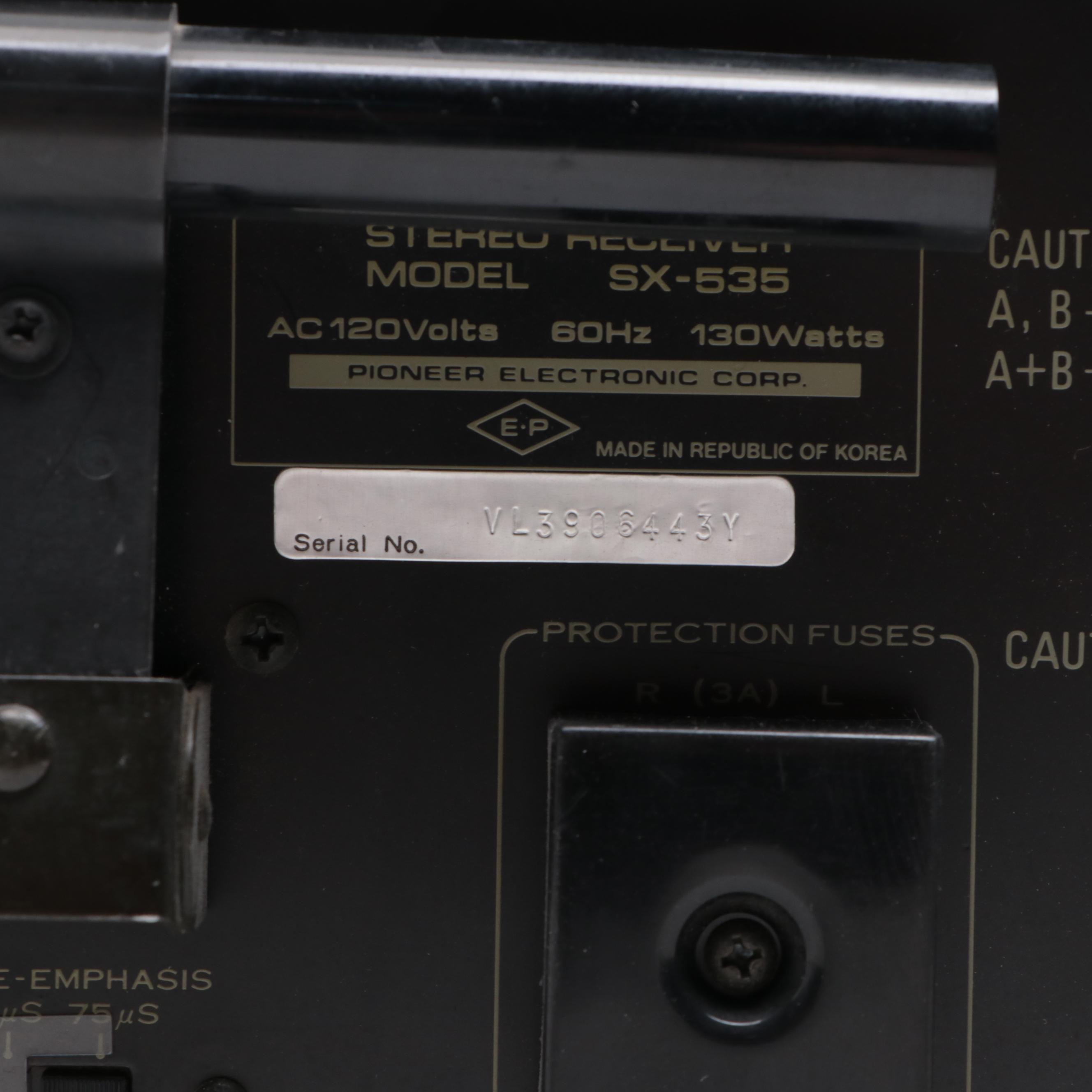 Pioneer SX-535 Stereo Receiver