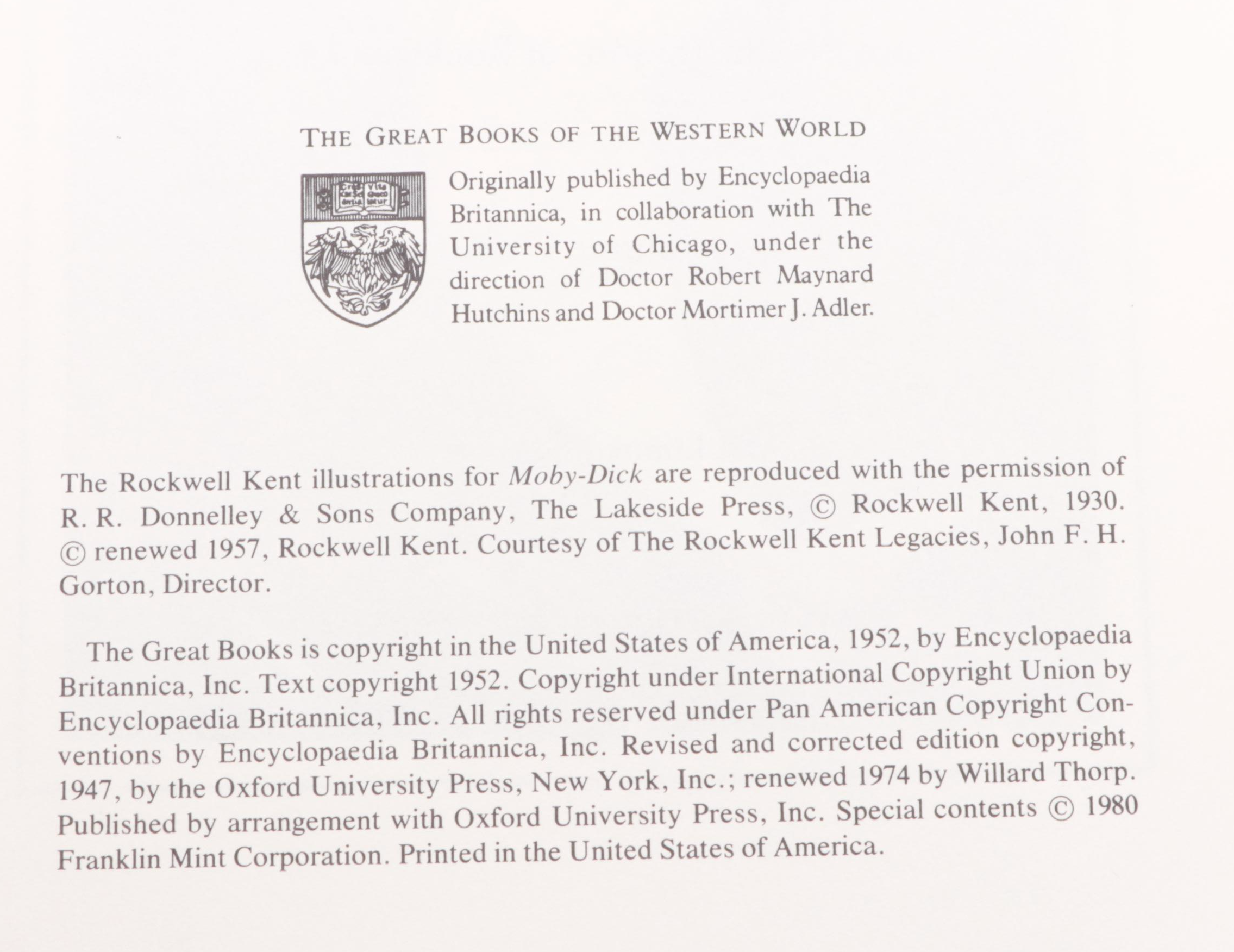 Franklin Library Rockwell Kent Illustrated "Moby-Dick" Vol. I by Herman Melville