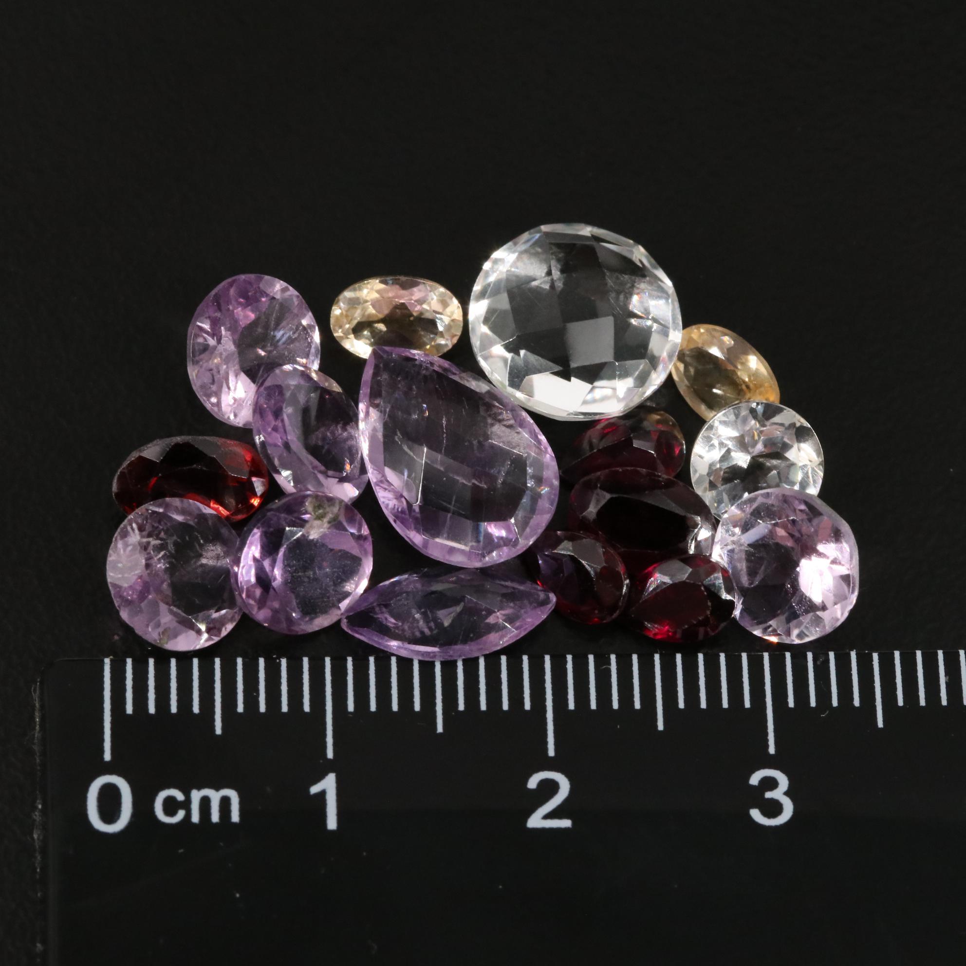 Loose 17.40 CTW Amethyst, Citrine, Garnet, and Others Lot