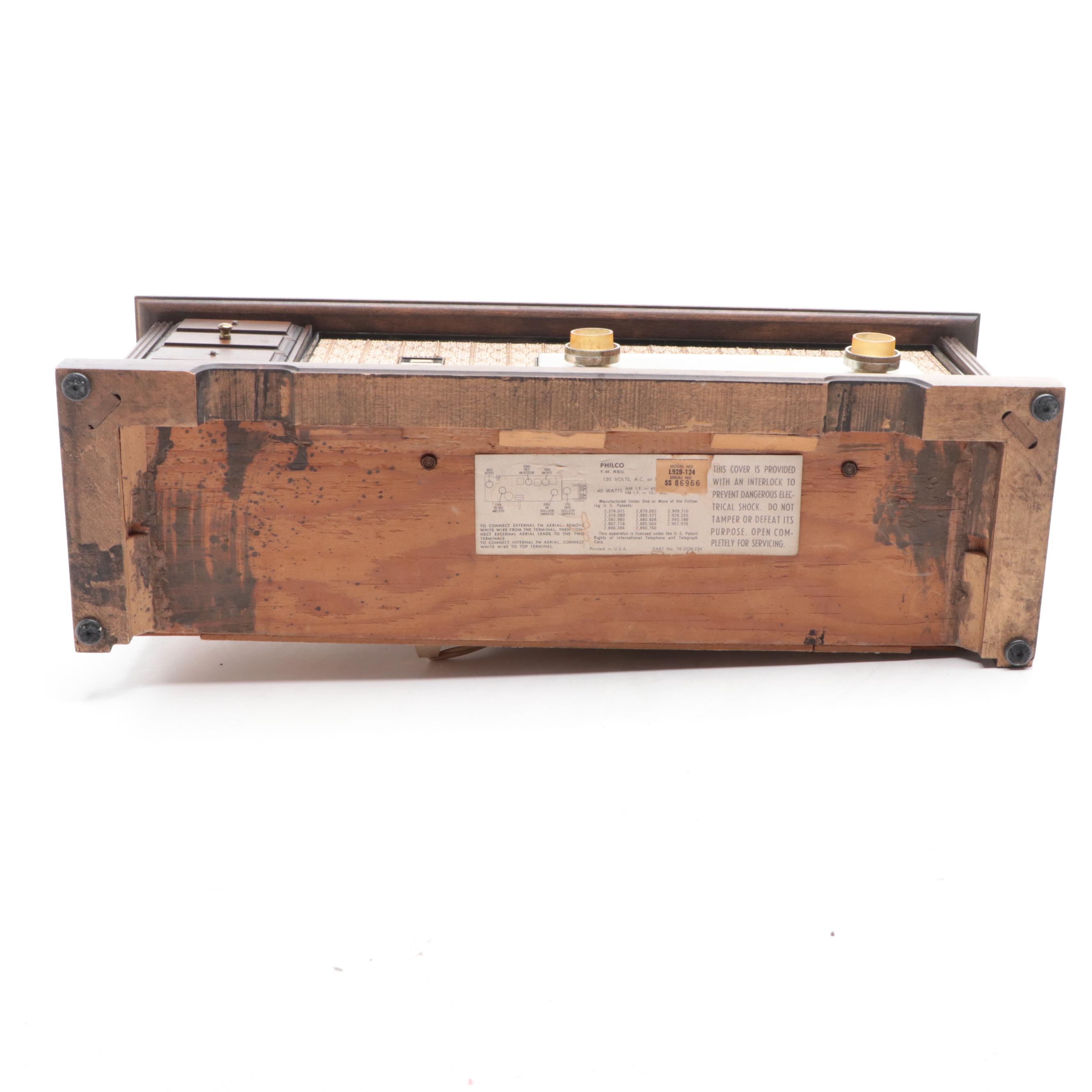 Philco Model L929-124 AM/FM Table Radio, Mid-20th Century