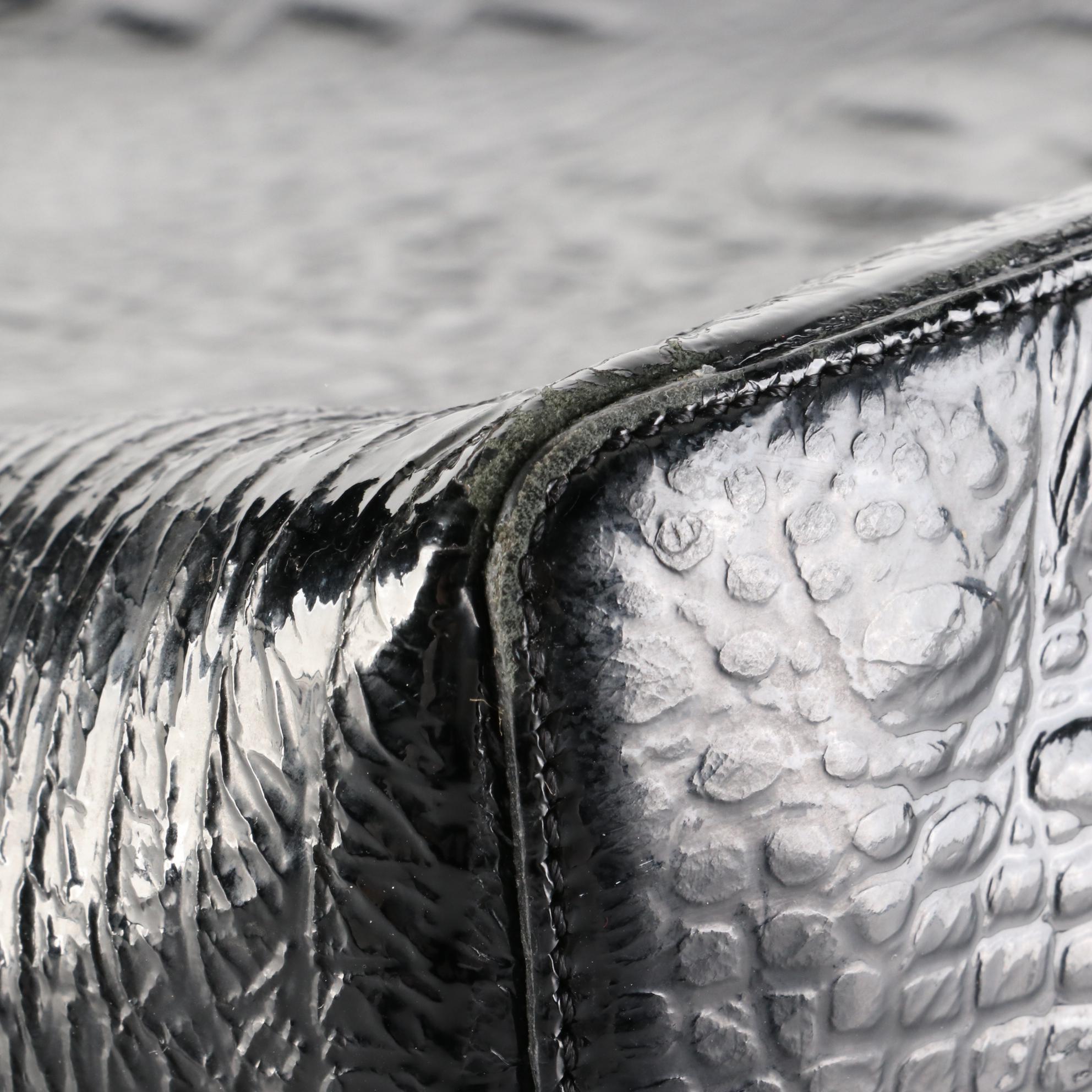 Brahmin Tote Bag in Black Croc-Embossed Leather