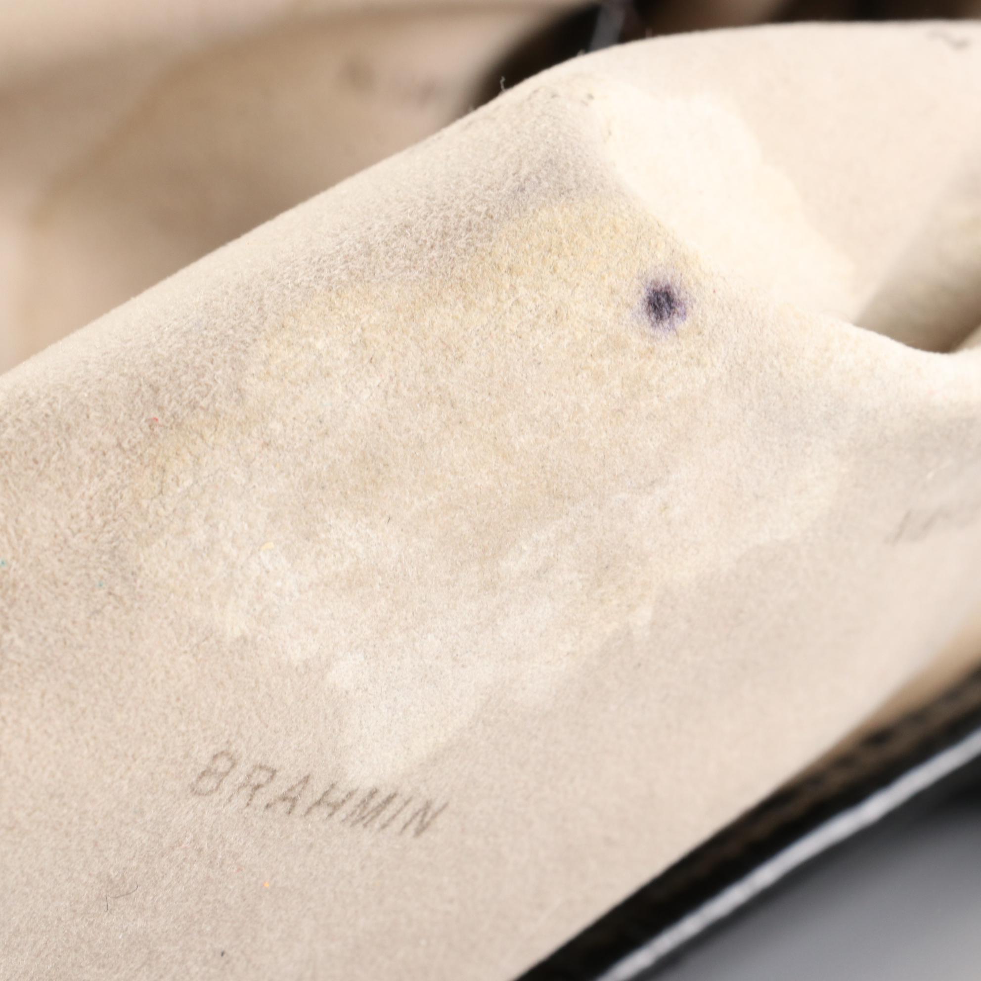 Brahmin Tote Bag in Black Croc-Embossed Leather