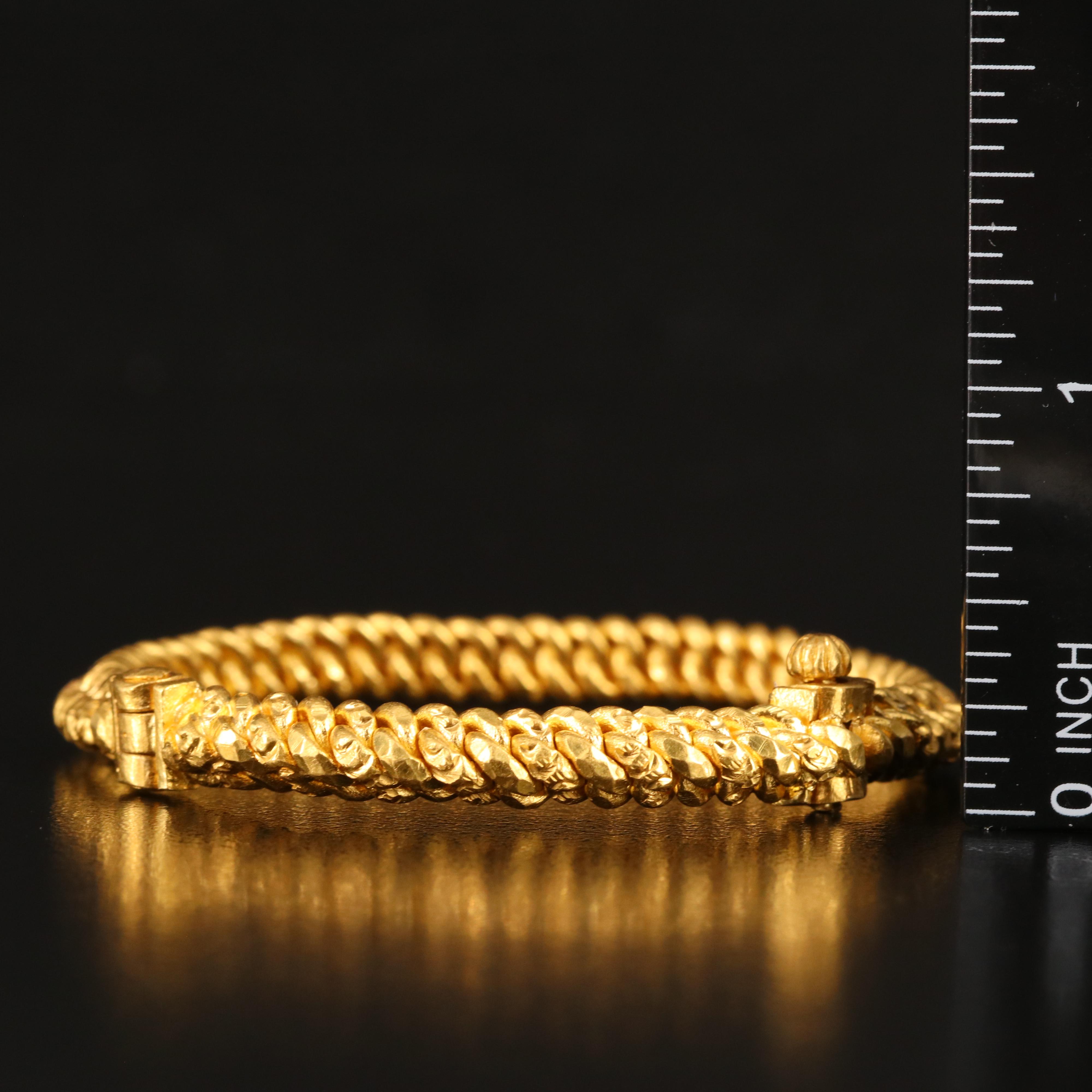 22K Curb Chain Hinged Bangle