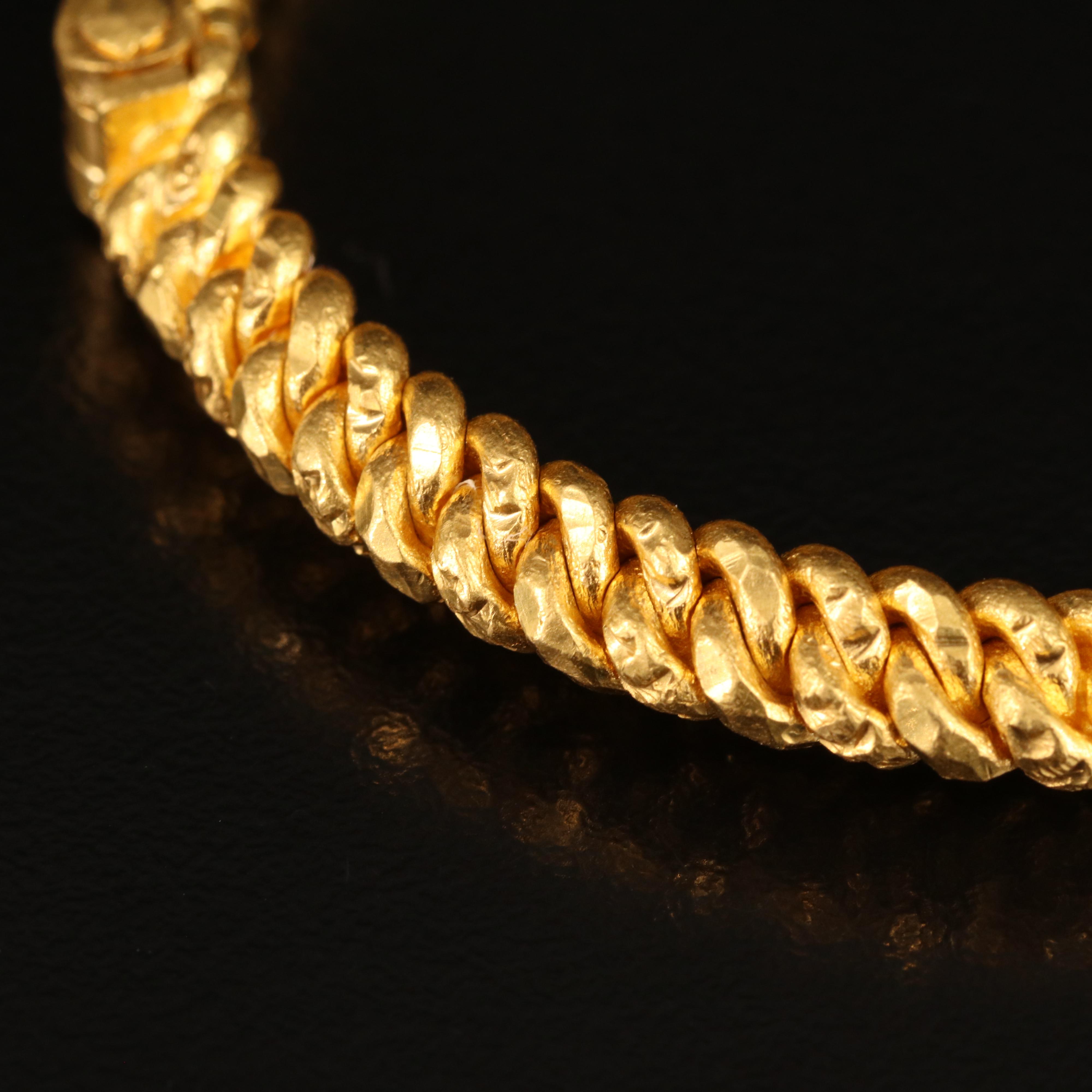 22K Curb Chain Hinged Bangle