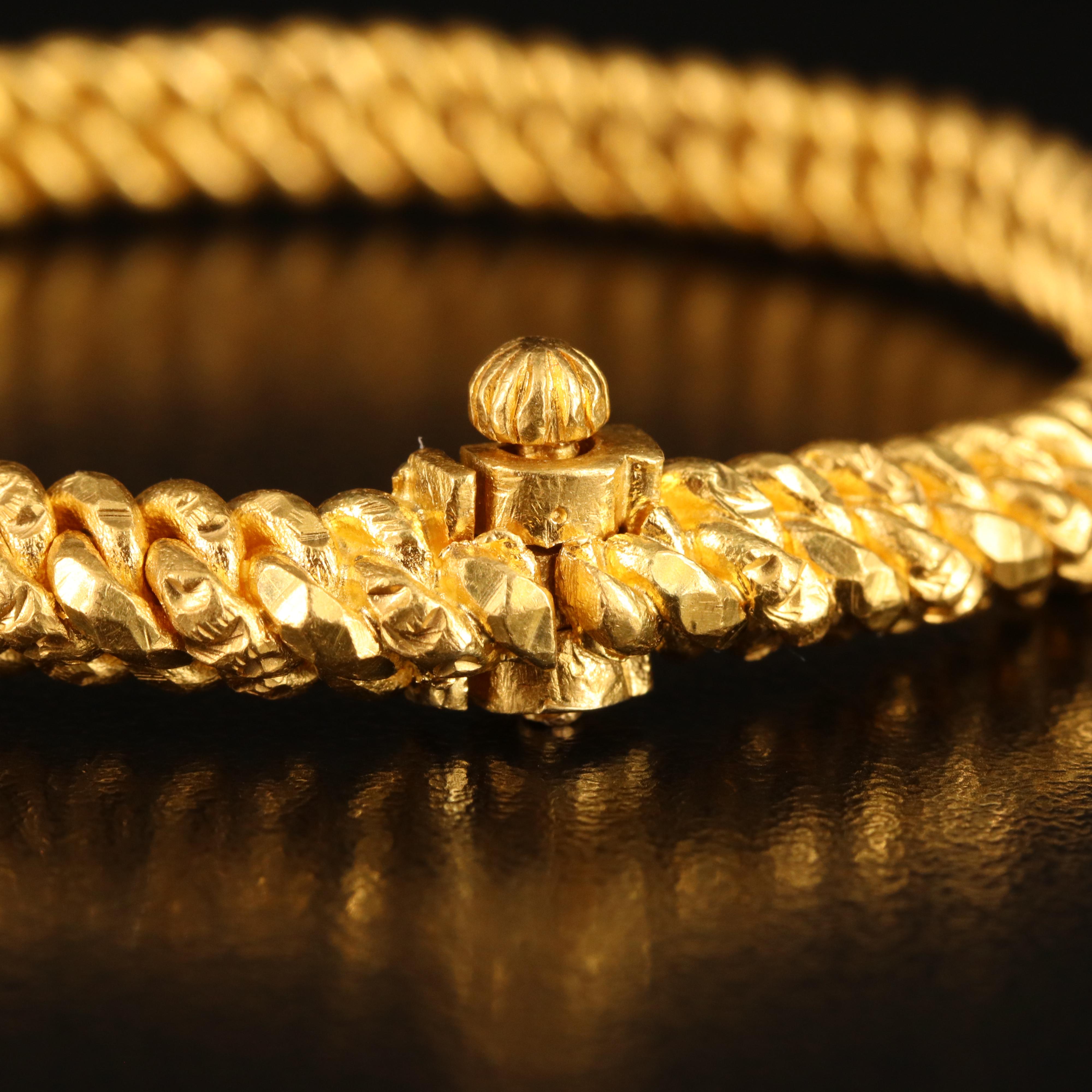 22K Curb Chain Hinged Bangle