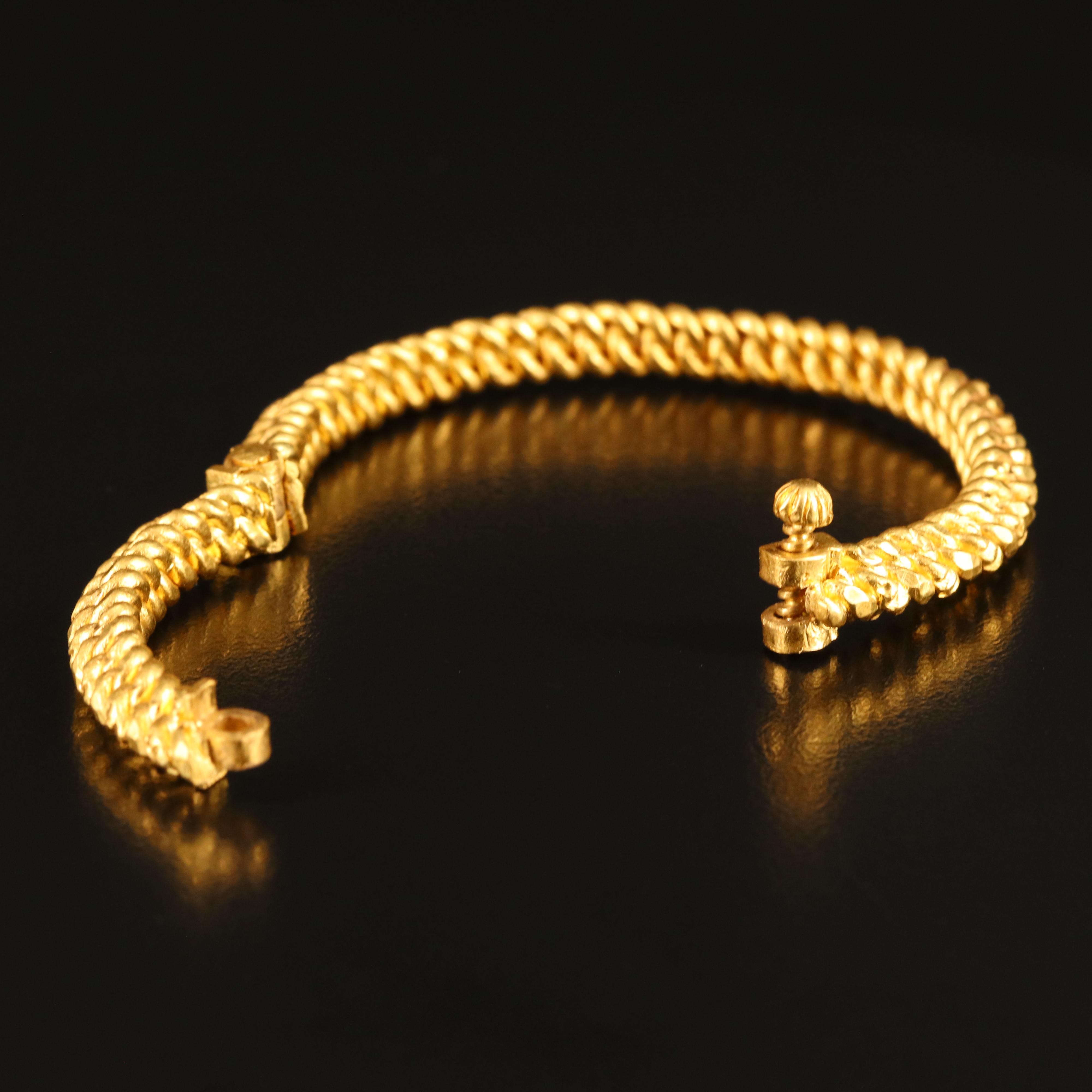 22K Curb Chain Hinged Bangle