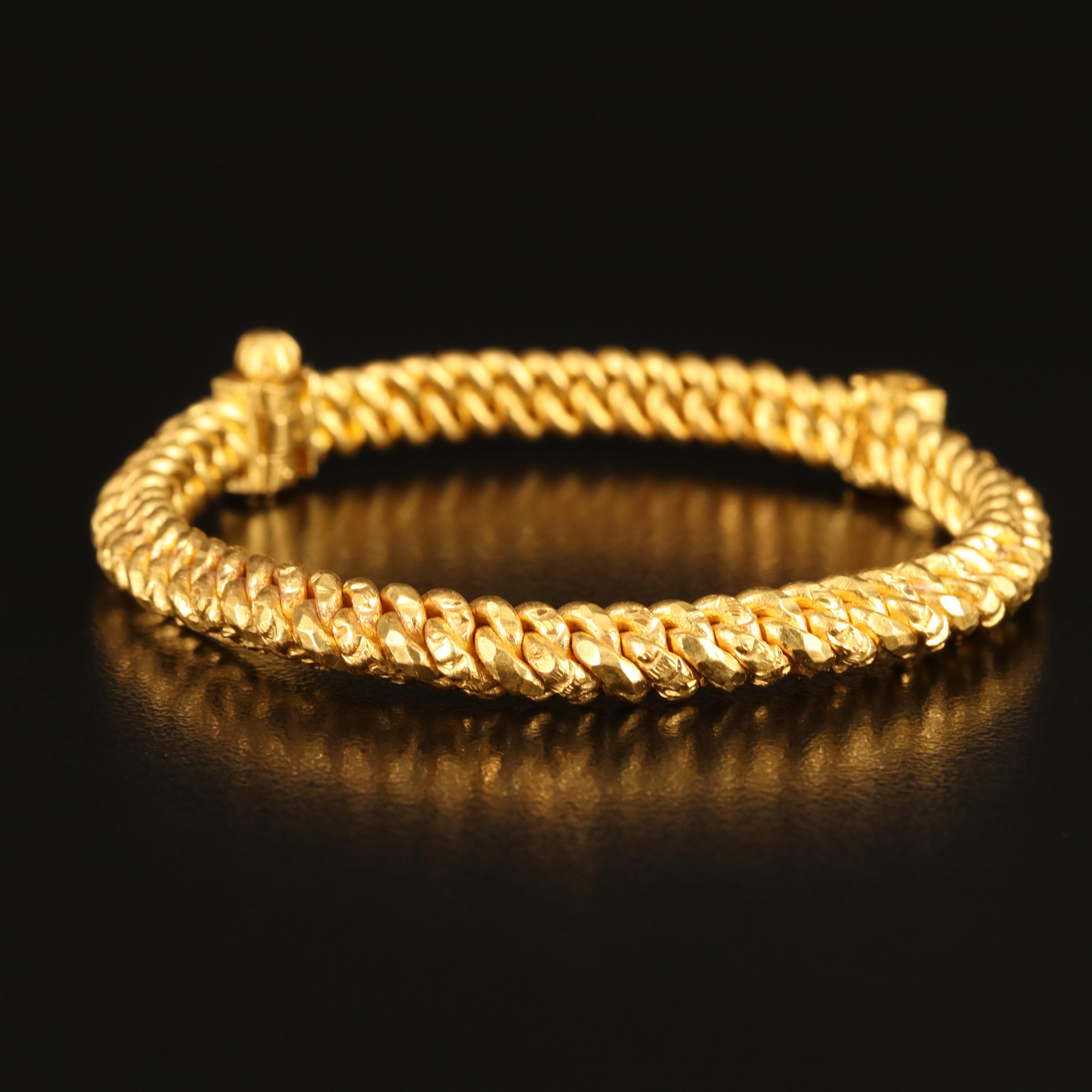 22K Curb Chain Hinged Bangle