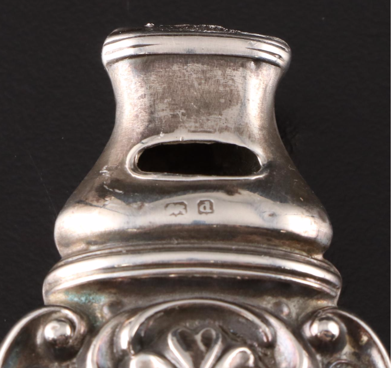 Sterling Silver and Mother-of-Pearl Rattle and Whistle, Early 20th Century