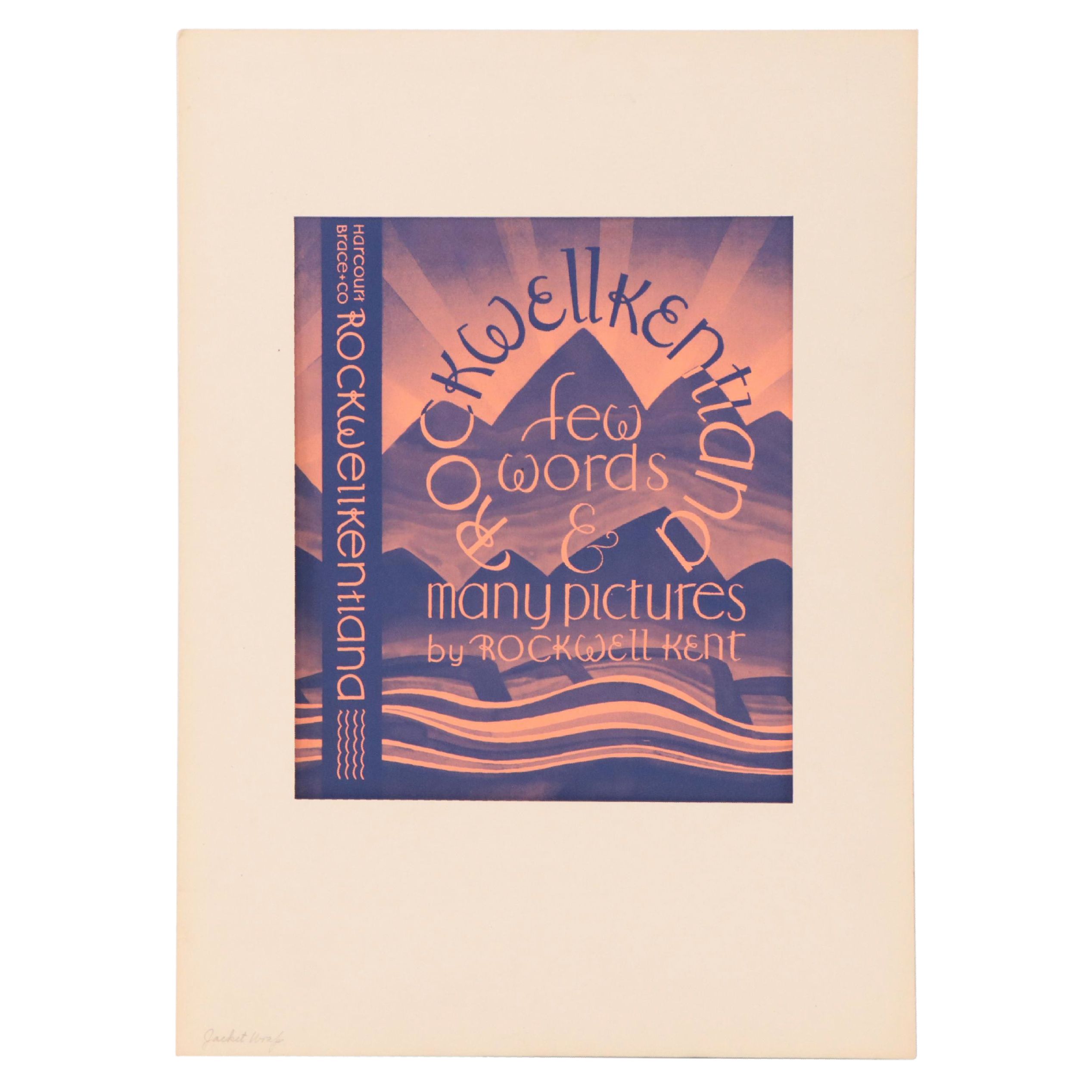 Rockwell Kent Halftone Book Jacket Proof For "Rockwellkentiana"
