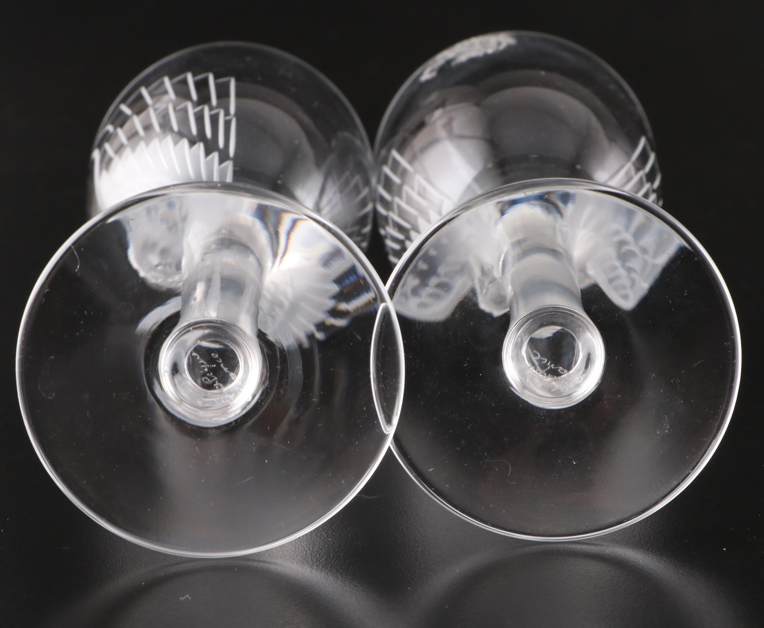 Lalique Angel Wing Champagne Flutes, Mid to Late 20th Century