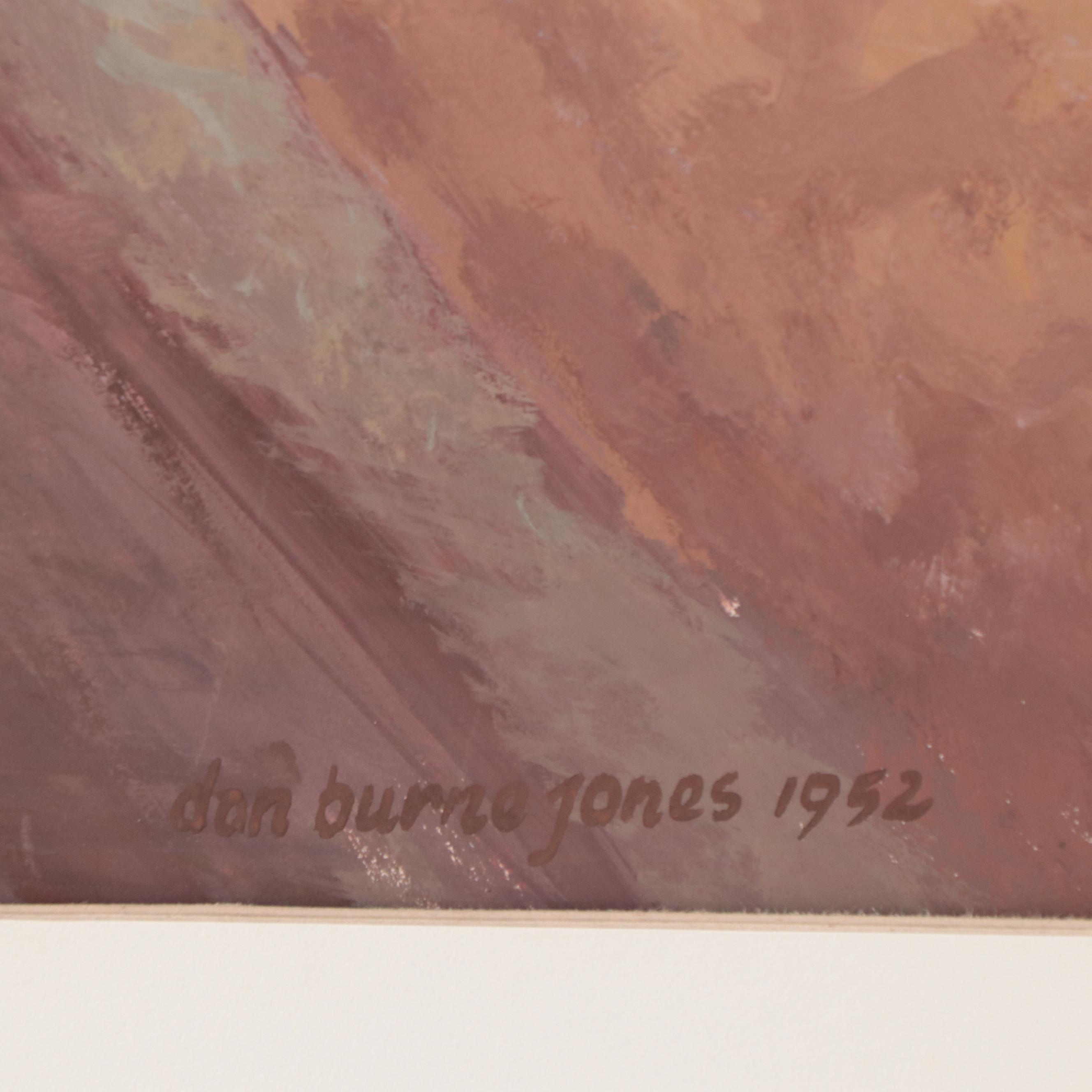 Dan Burne Jones Gouache Painting of Thomas Wolfe House Interior, 1952