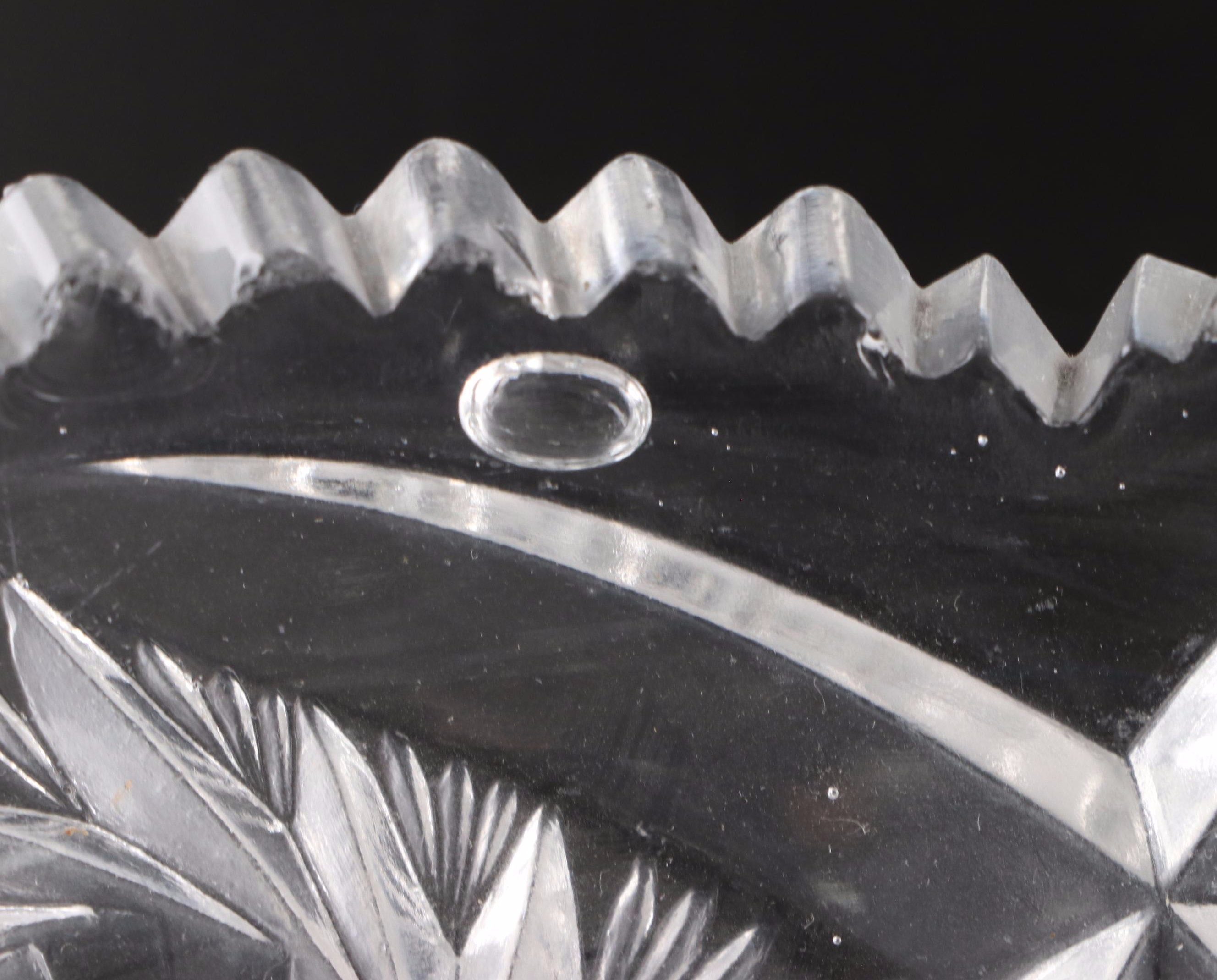 American Brilliant Style Cut Glass Compote with Cut Glass and Crystal Containers