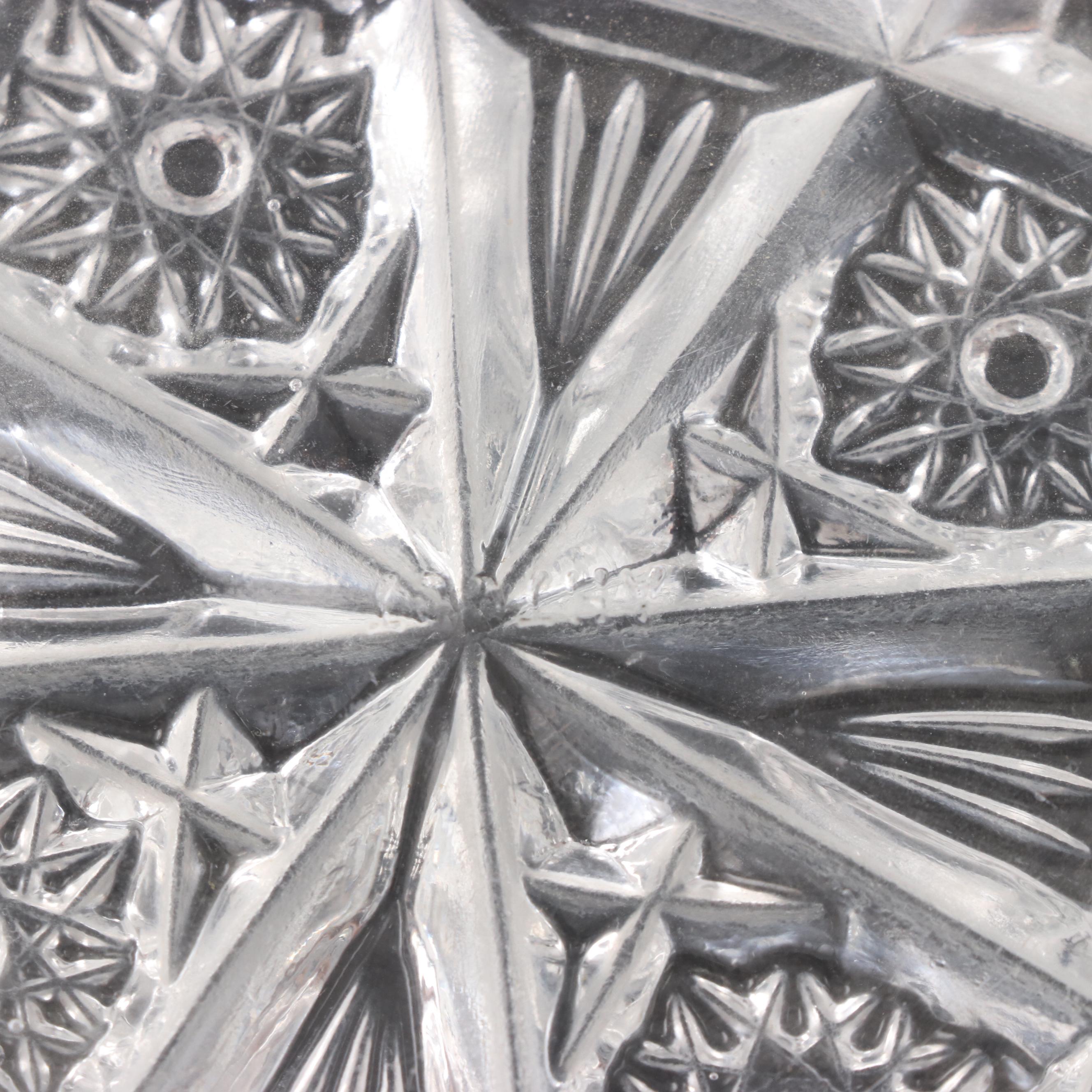 American Brilliant Style Cut Glass Compote with Cut Glass and Crystal Containers