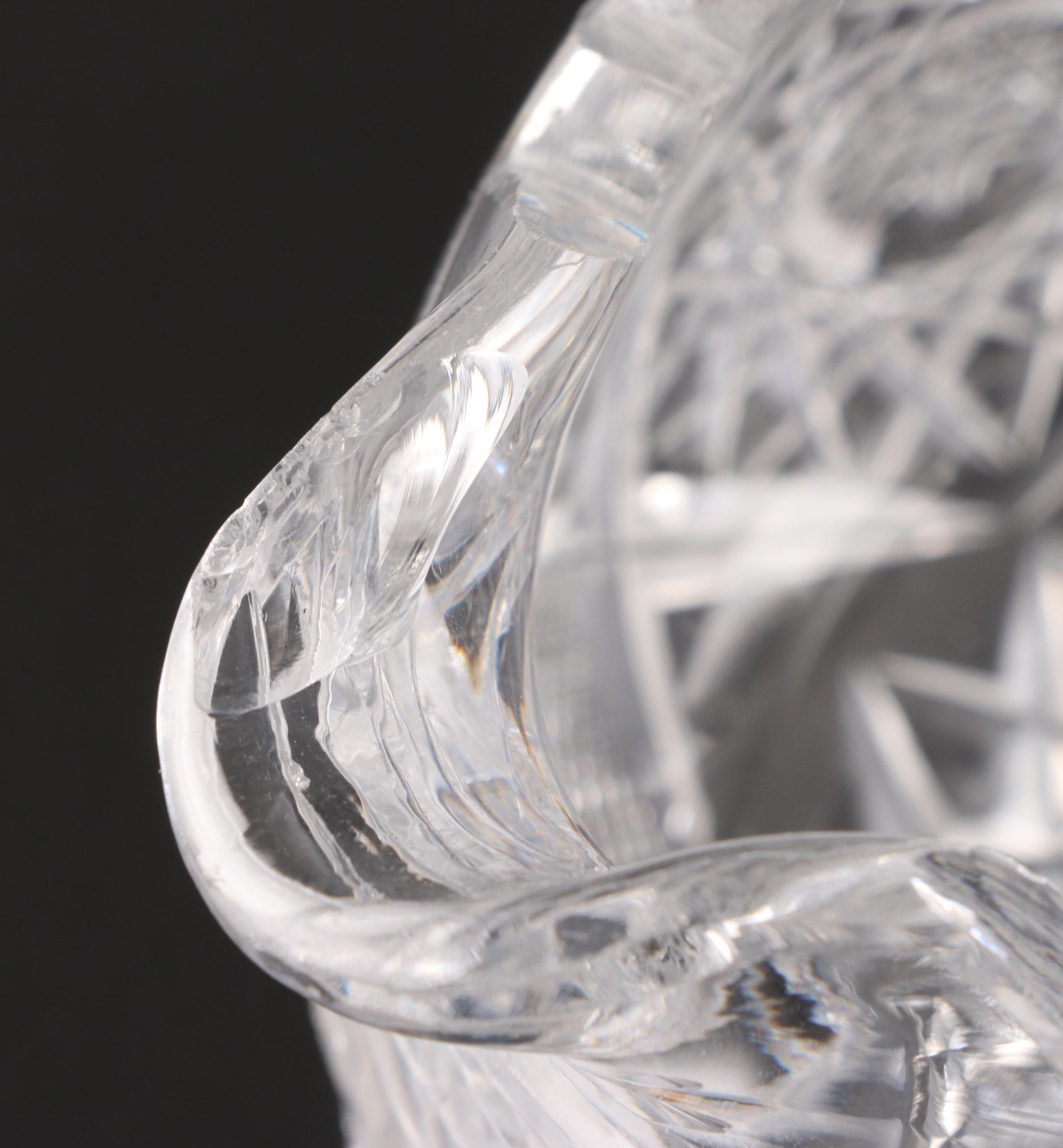 American Brilliant Style Cut Glass Compote with Cut Glass and Crystal Containers