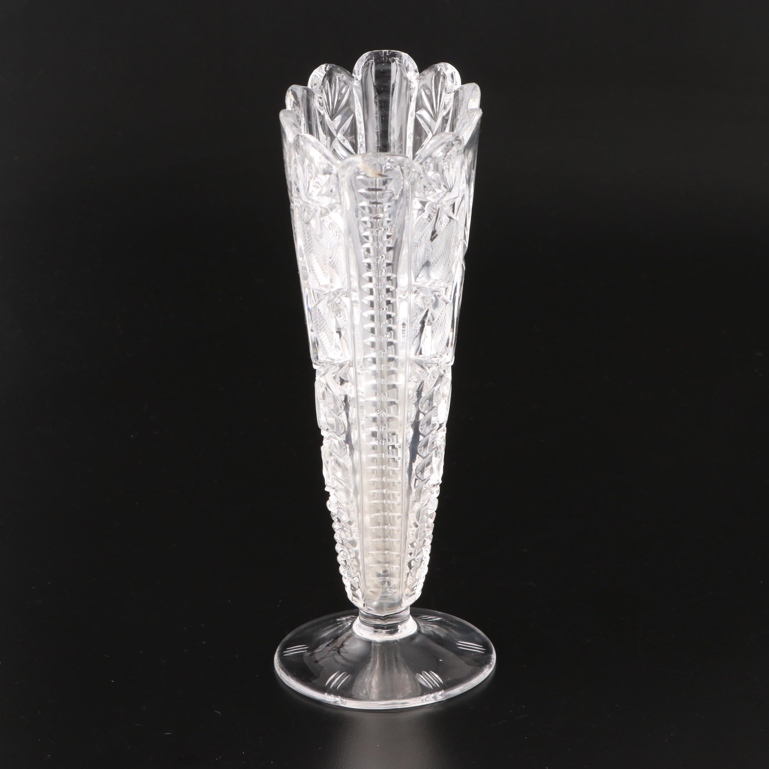American Brilliant Style Cut Glass Compote with Cut Glass and Crystal Containers