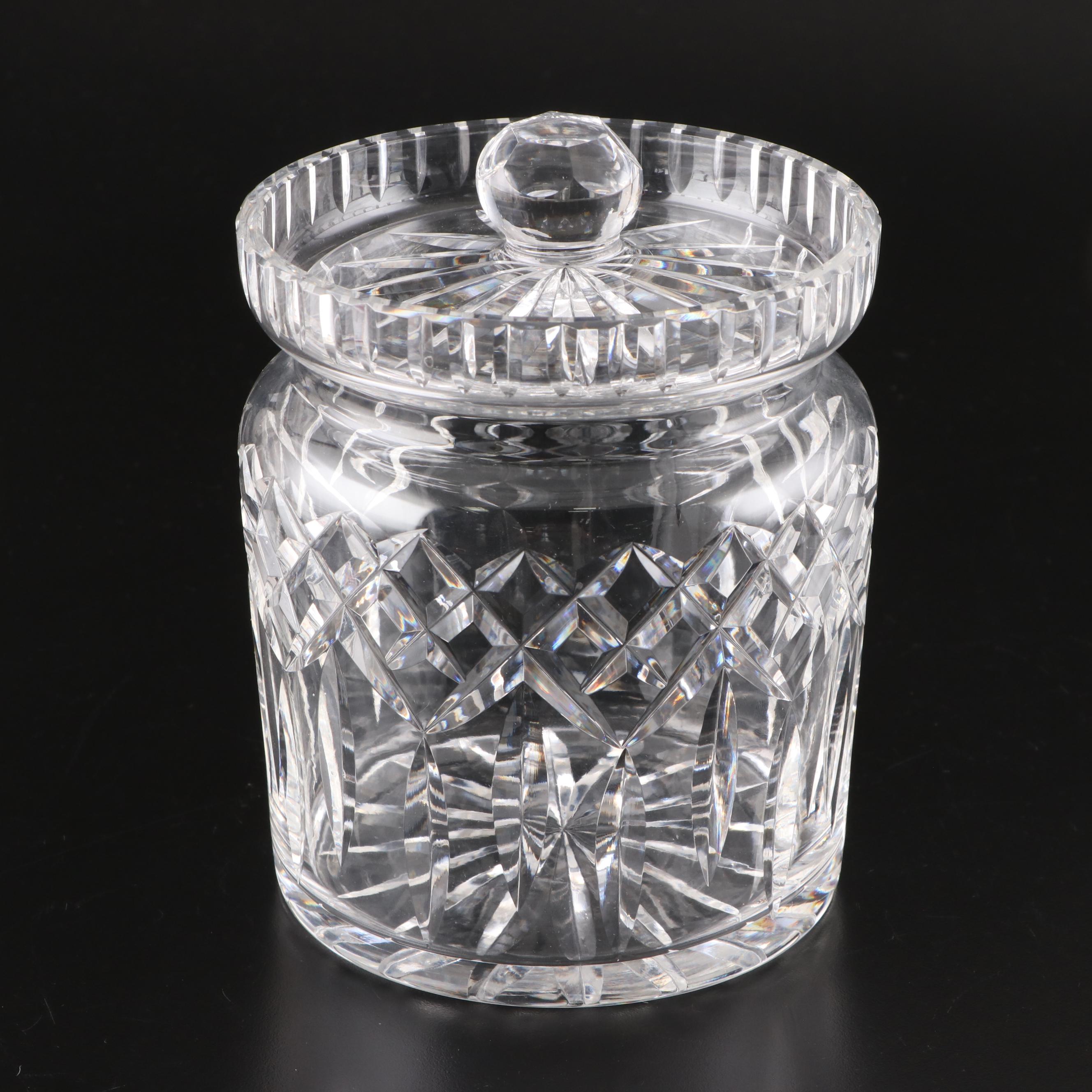 American Brilliant Style Cut Glass Compote with Cut Glass and Crystal Containers