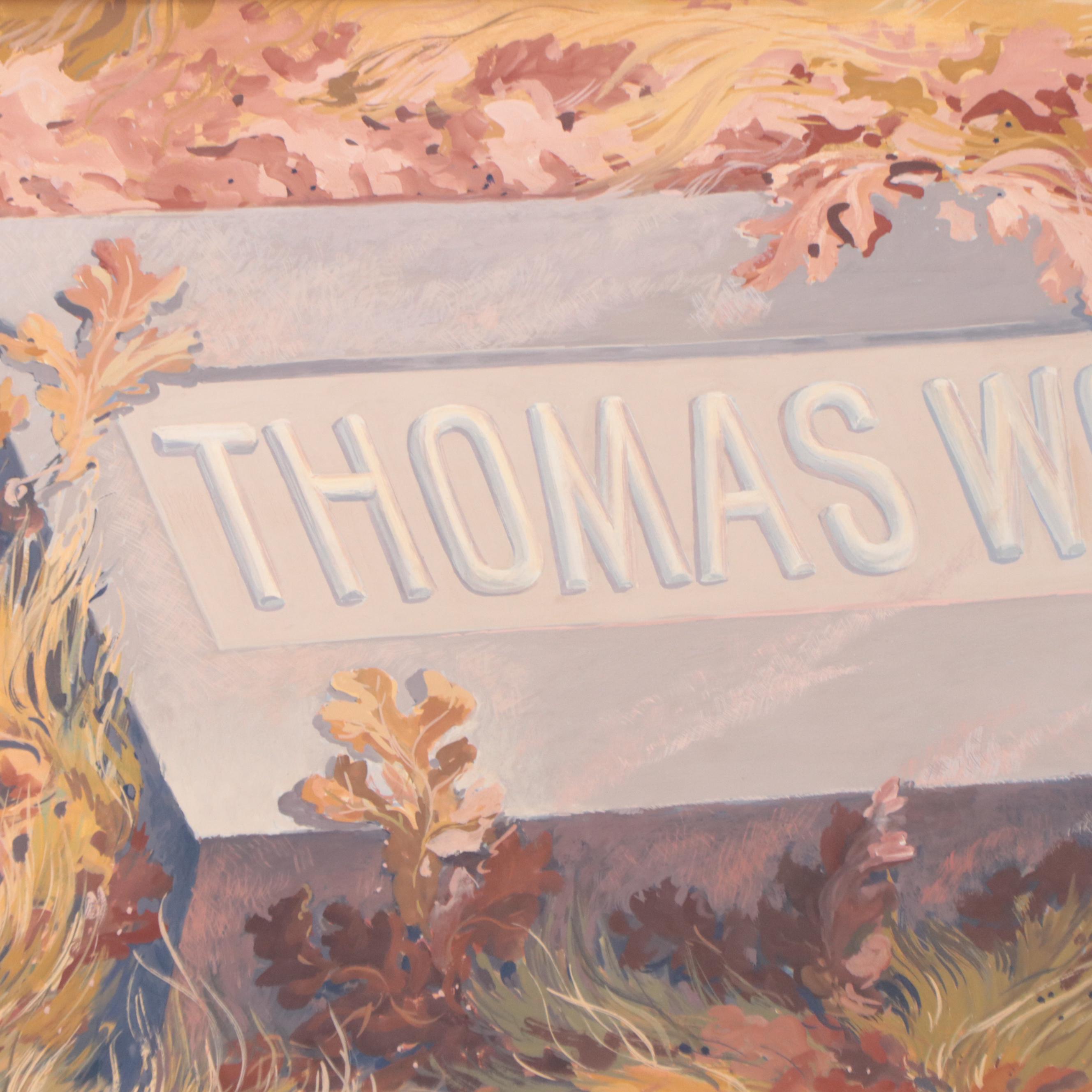 Dan Burne Jones Gouache Painting of Thomas Wolfe Memorial Monument, 1953