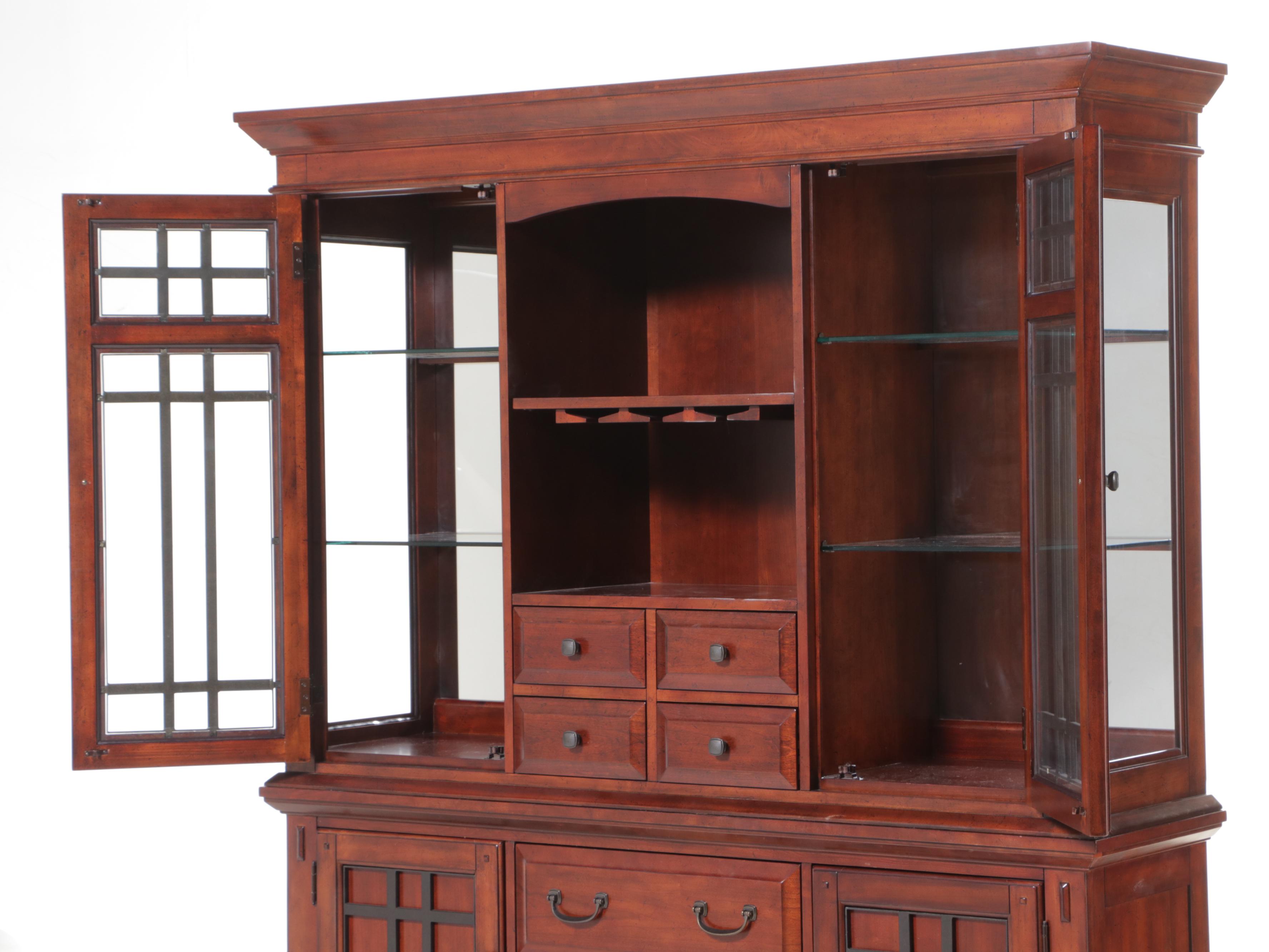 Broyhill "Vantana" Arts & Crafts Style Cherry-Veneered China Cabinet