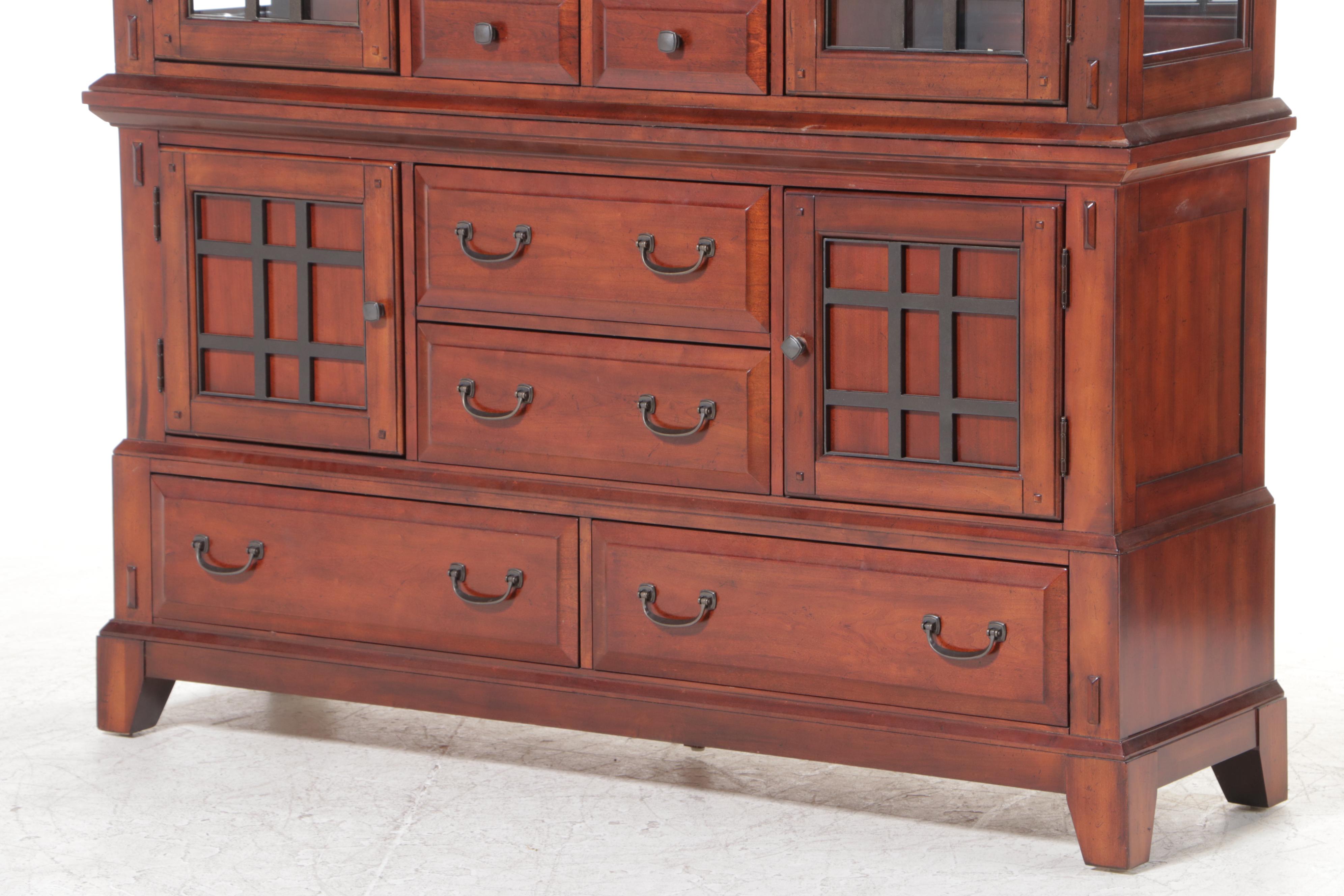 Broyhill "Vantana" Arts & Crafts Style Cherry-Veneered China Cabinet