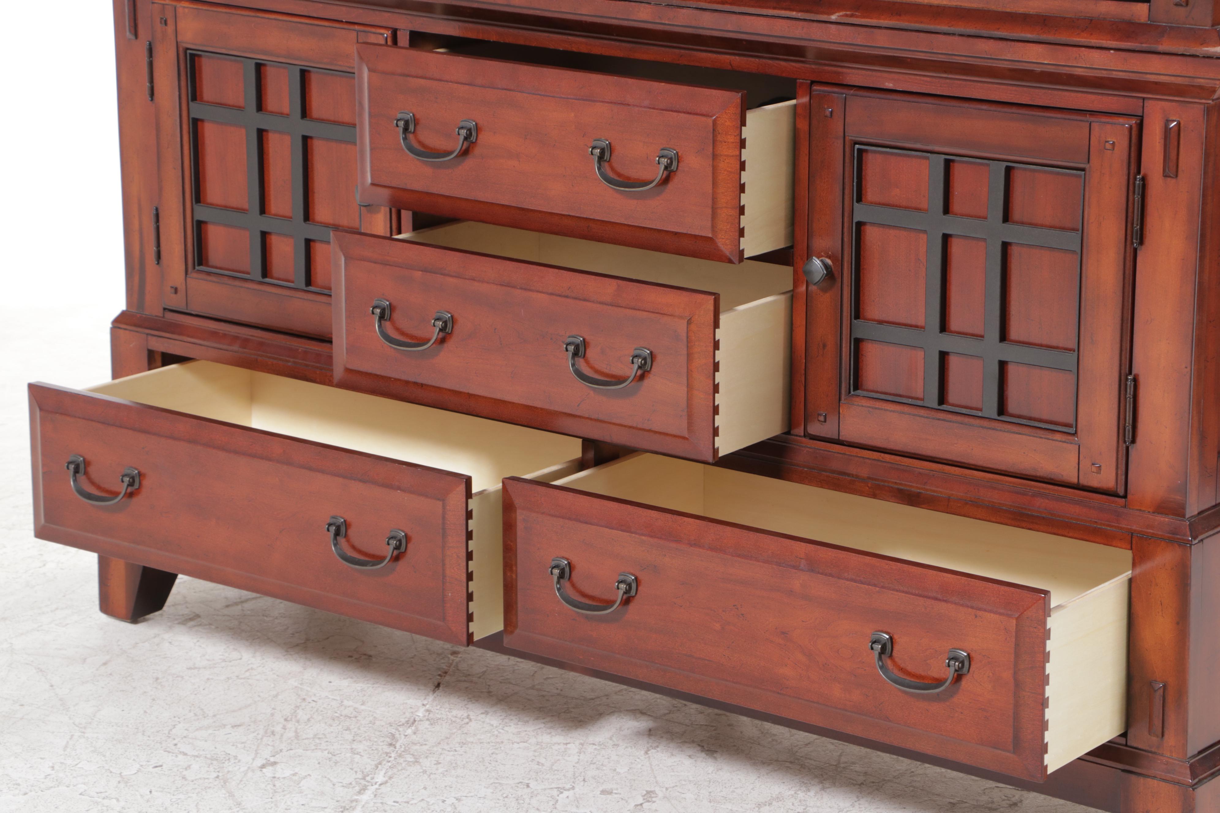 Broyhill "Vantana" Arts & Crafts Style Cherry-Veneered China Cabinet