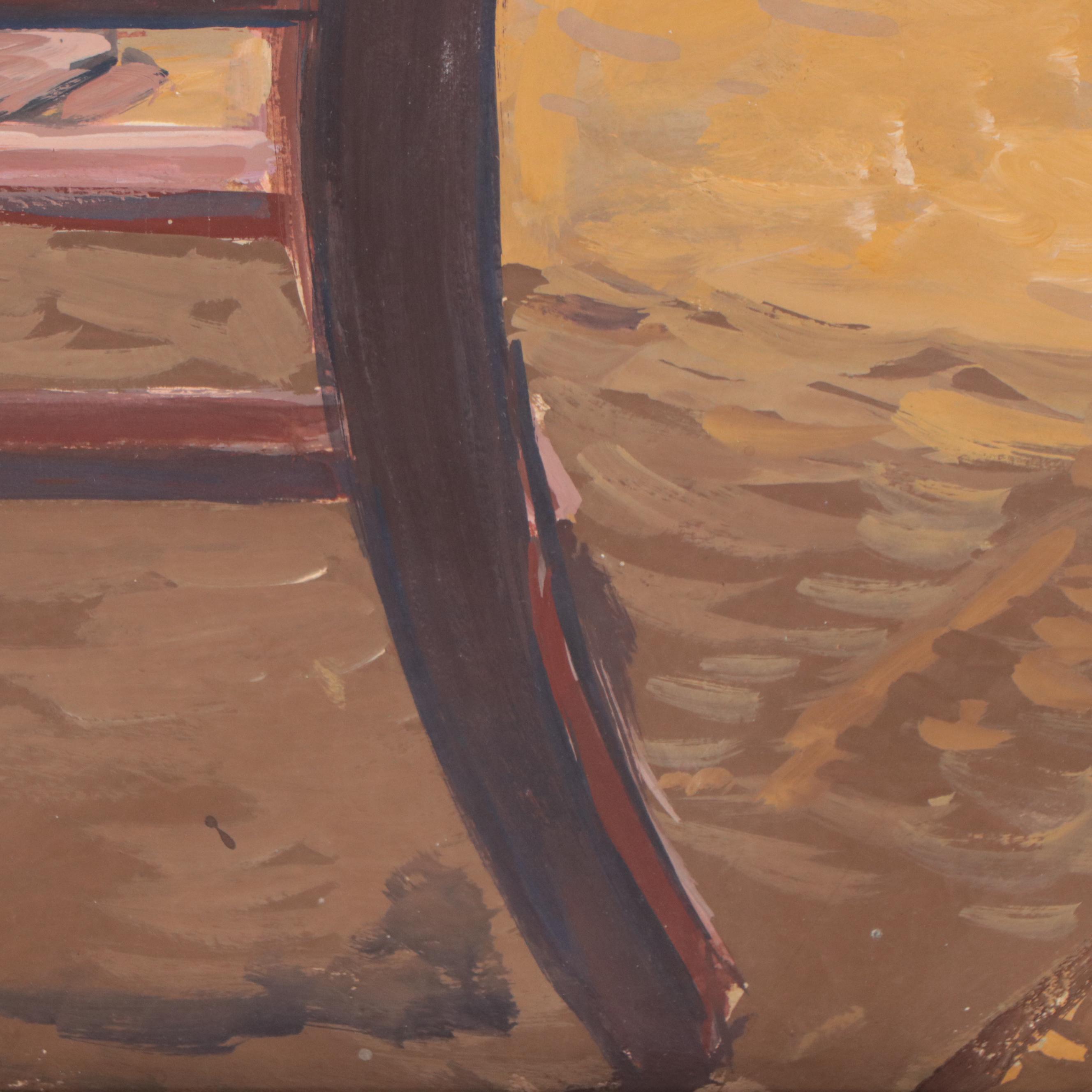 Dan Burne Jones Gouache Painting of Thomas Wolfe House Interior, 1952