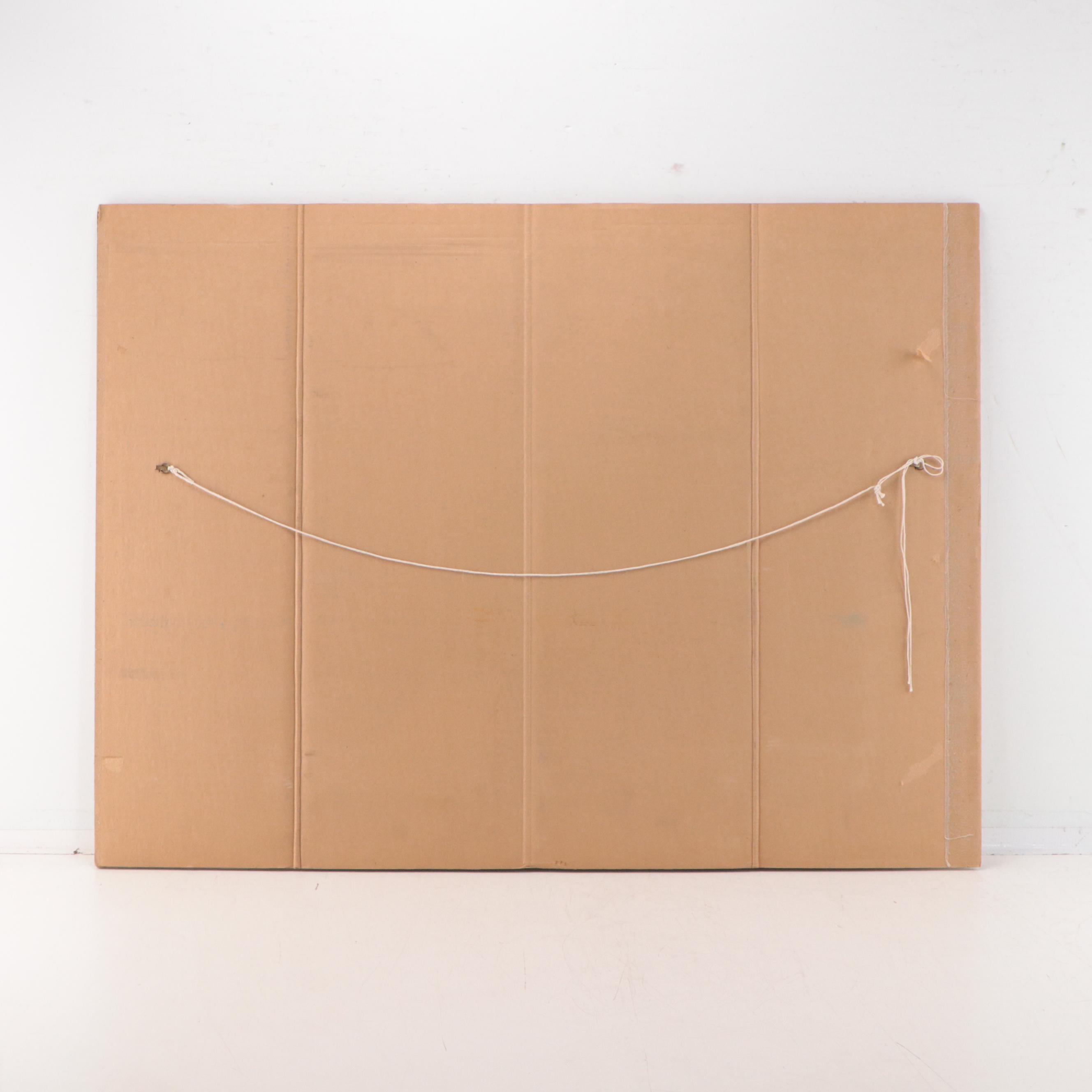 Dan Burne Jones Gouache Painting of Thomas Wolfe House Interior, 1952